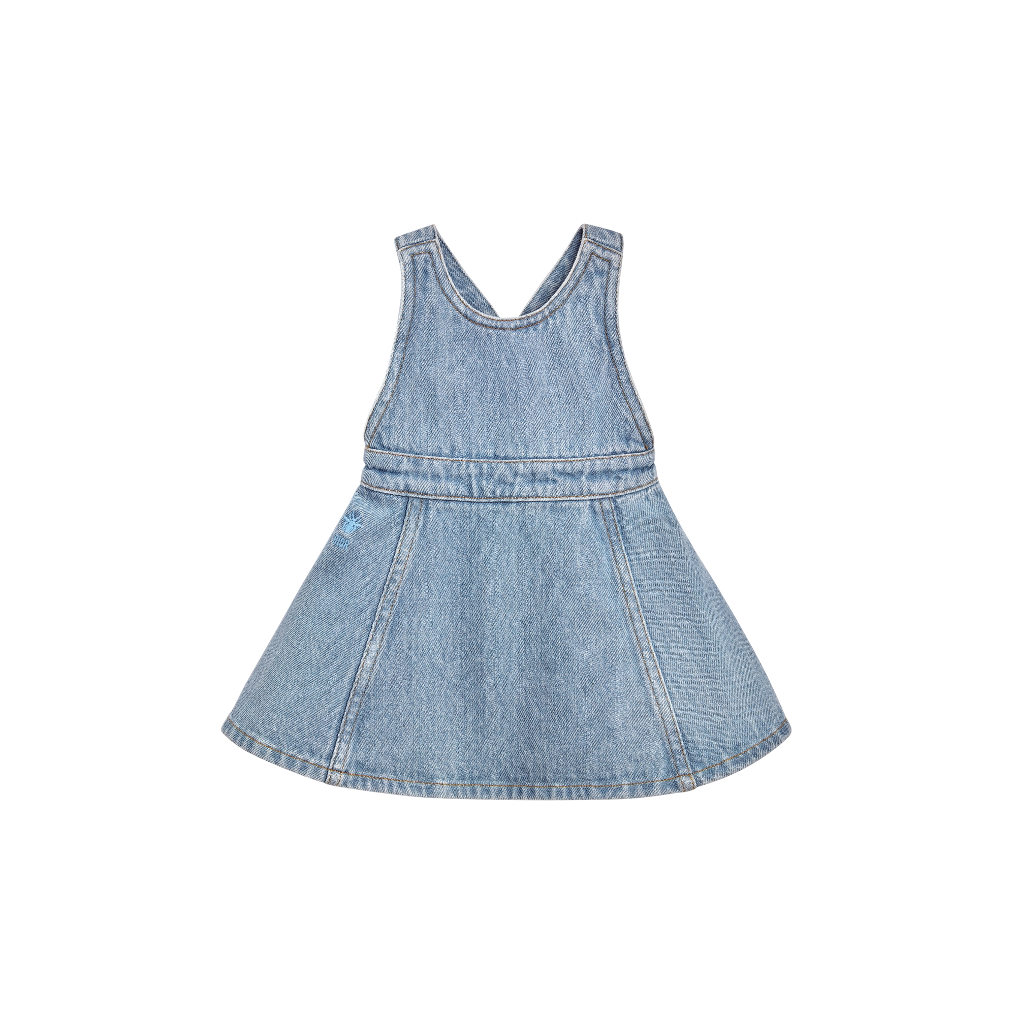 Baby Pinafore Dress Blue Cotton Denim | DIOR