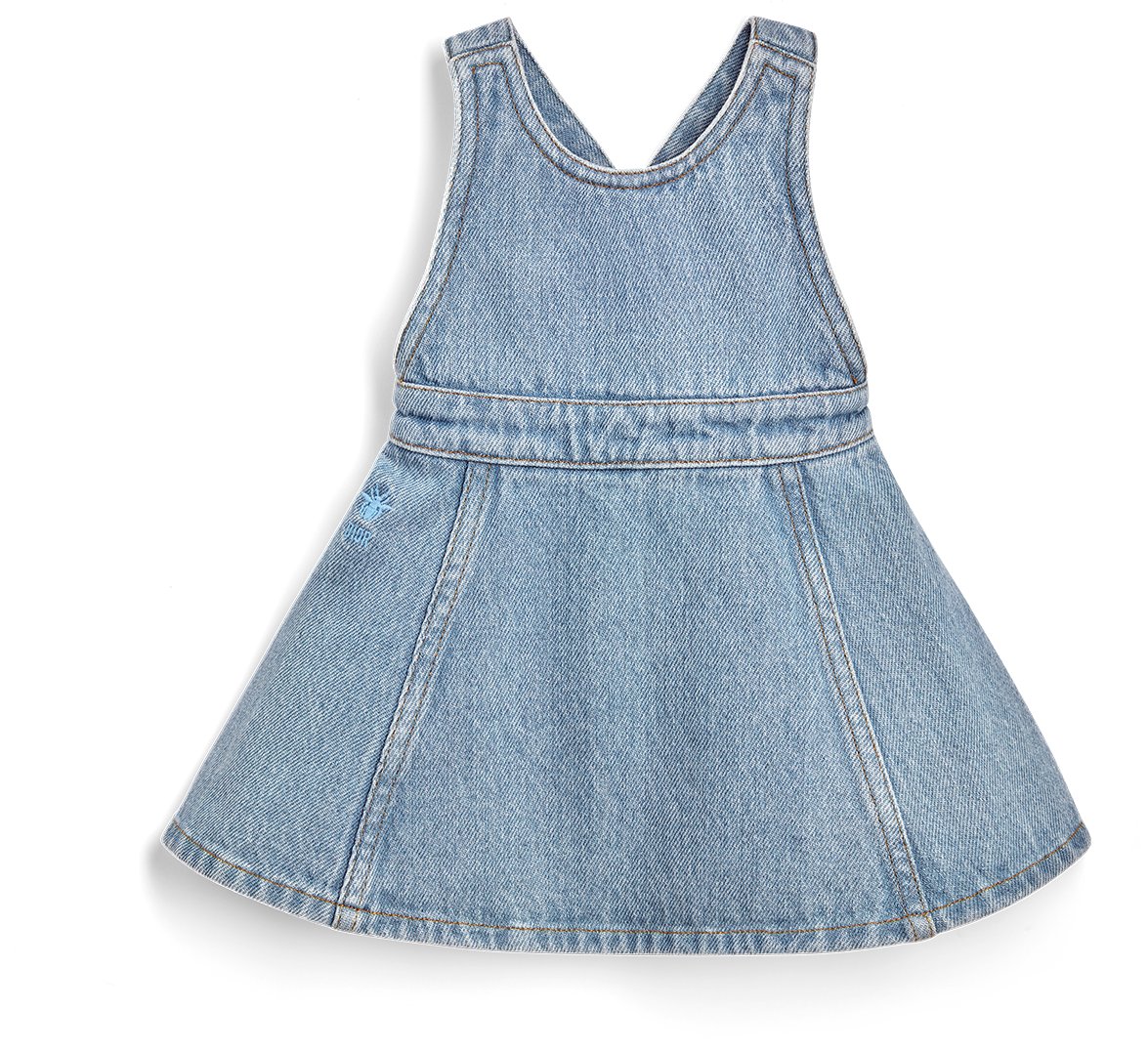 Baby Dior Cotton Denim Pinafore Dress