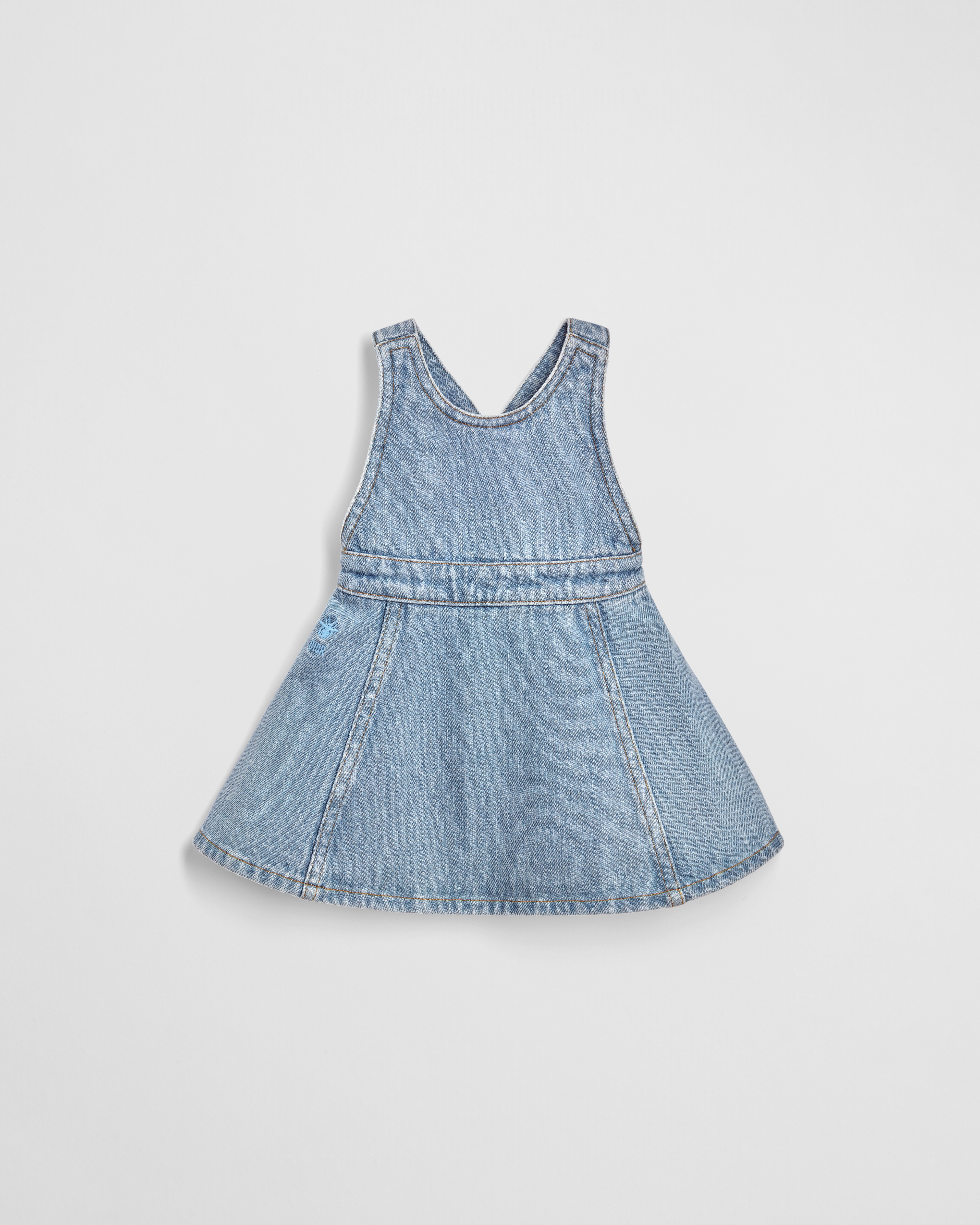 Trägerkleid für Babys Baumwolldenim in Blau E01