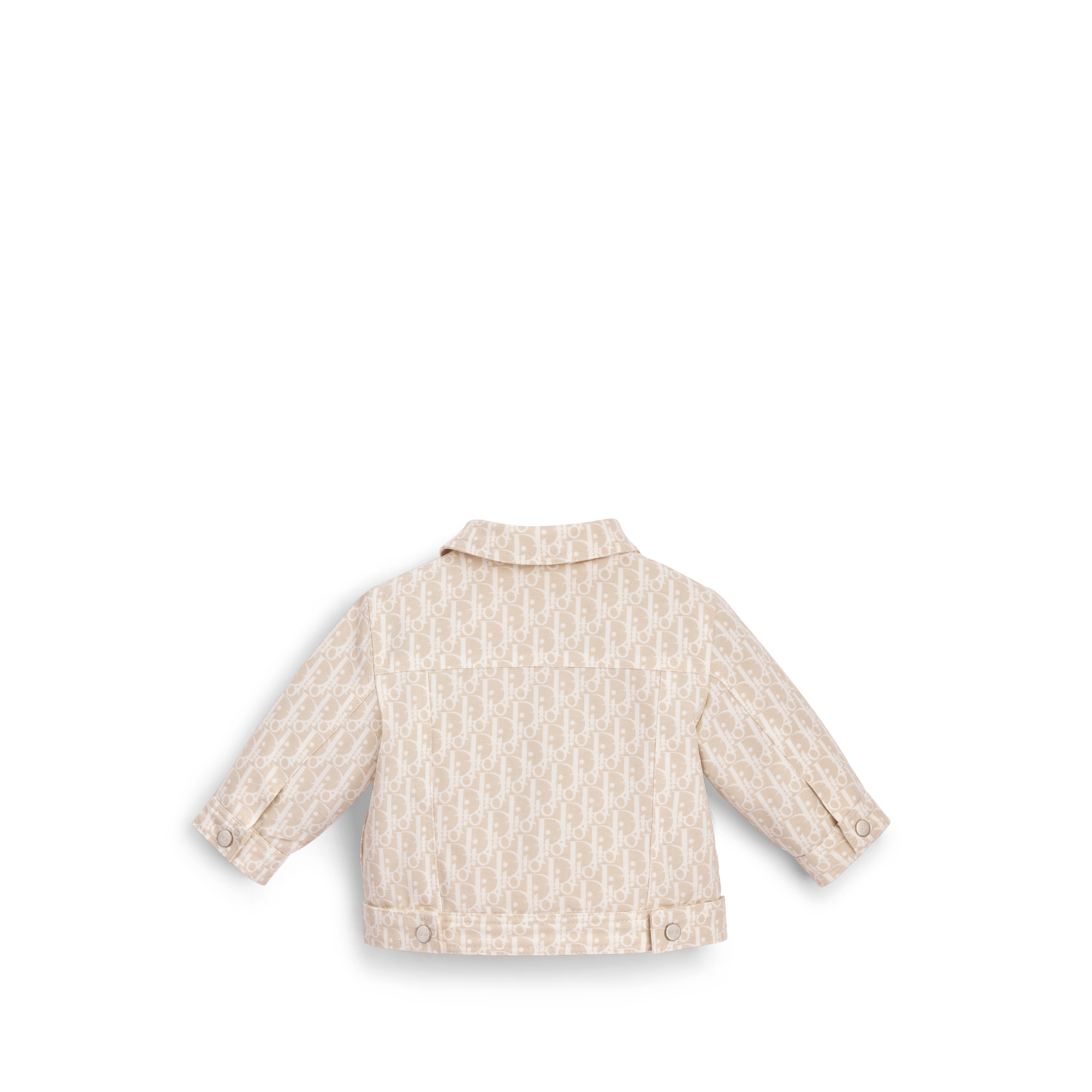 Jacke für Babys Baumwolle in Beige mit Panamabindung und Dior Oblique Motiv in Elfenbeinfarbe E08