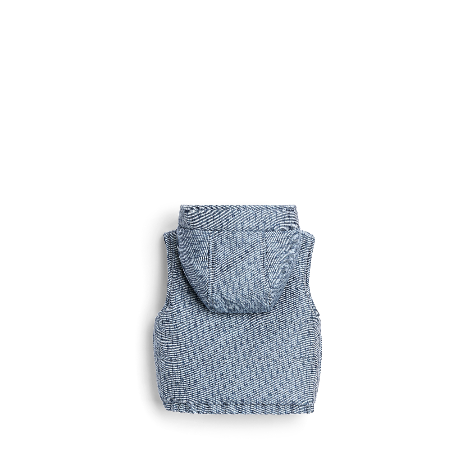 Doudoune à capuche sans manches bébé Gabardine de coton déperlante Dior Oblique bleu E08