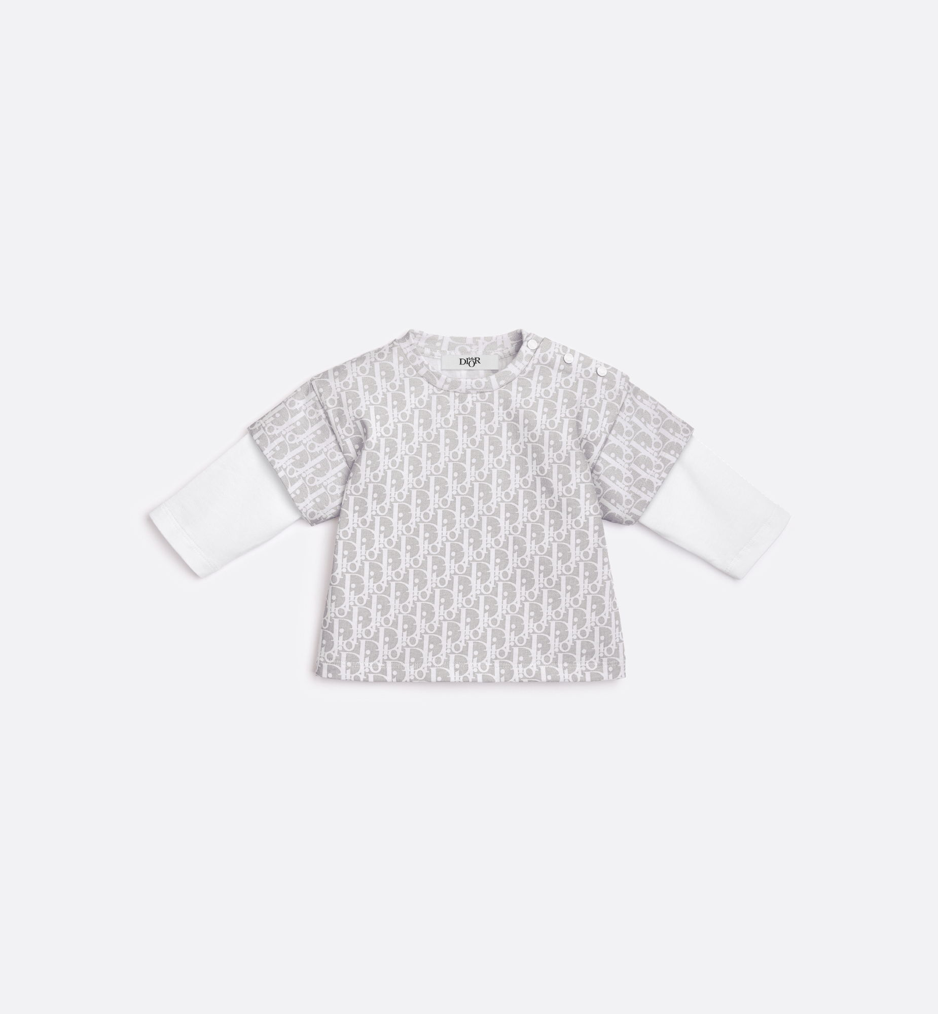 Baby Long-Sleeved T-Shirt Gradient Gray and Beige Dior Baby Long-Sleeved T-Shirt Gradient Gray and Beige Dior