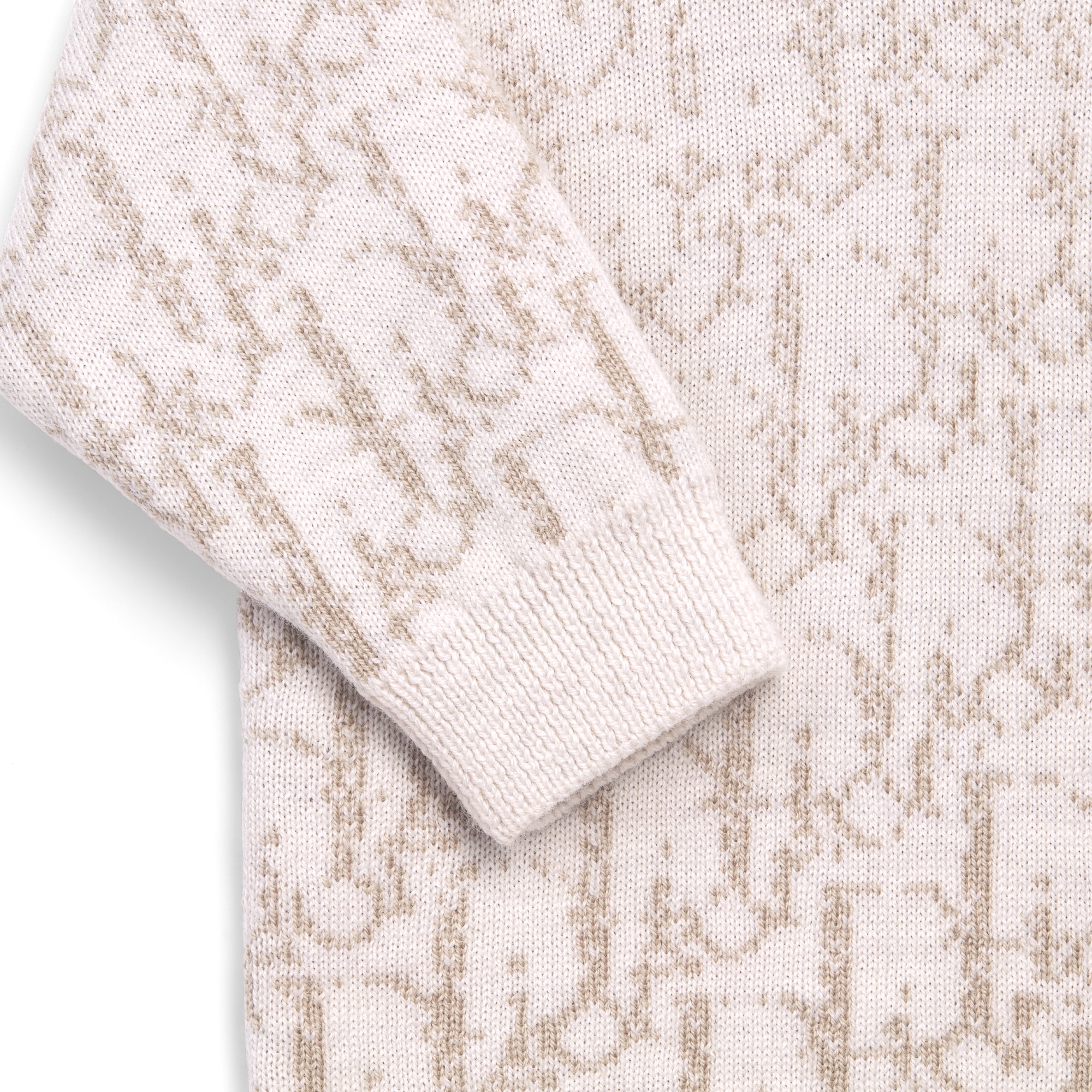 Pull bébé Maille de laine beige jacquard Dior Oblique gris E09