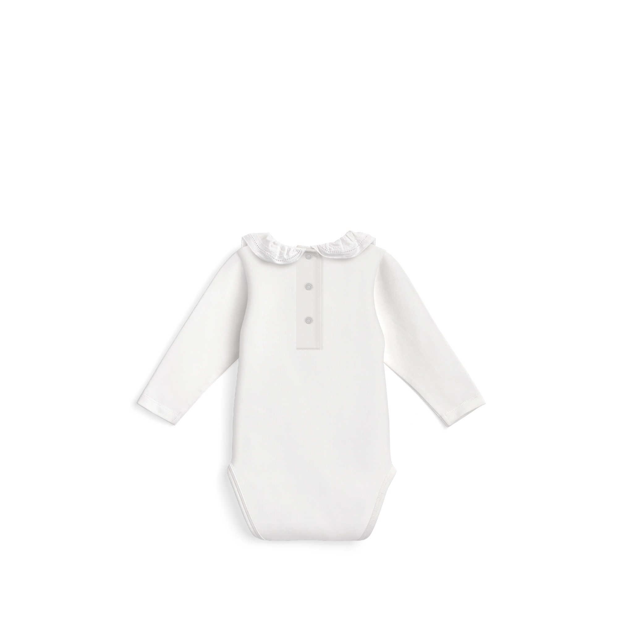 Langärmliger Body für Babys Baumwolljersey in Elfenbeinfarbe E08