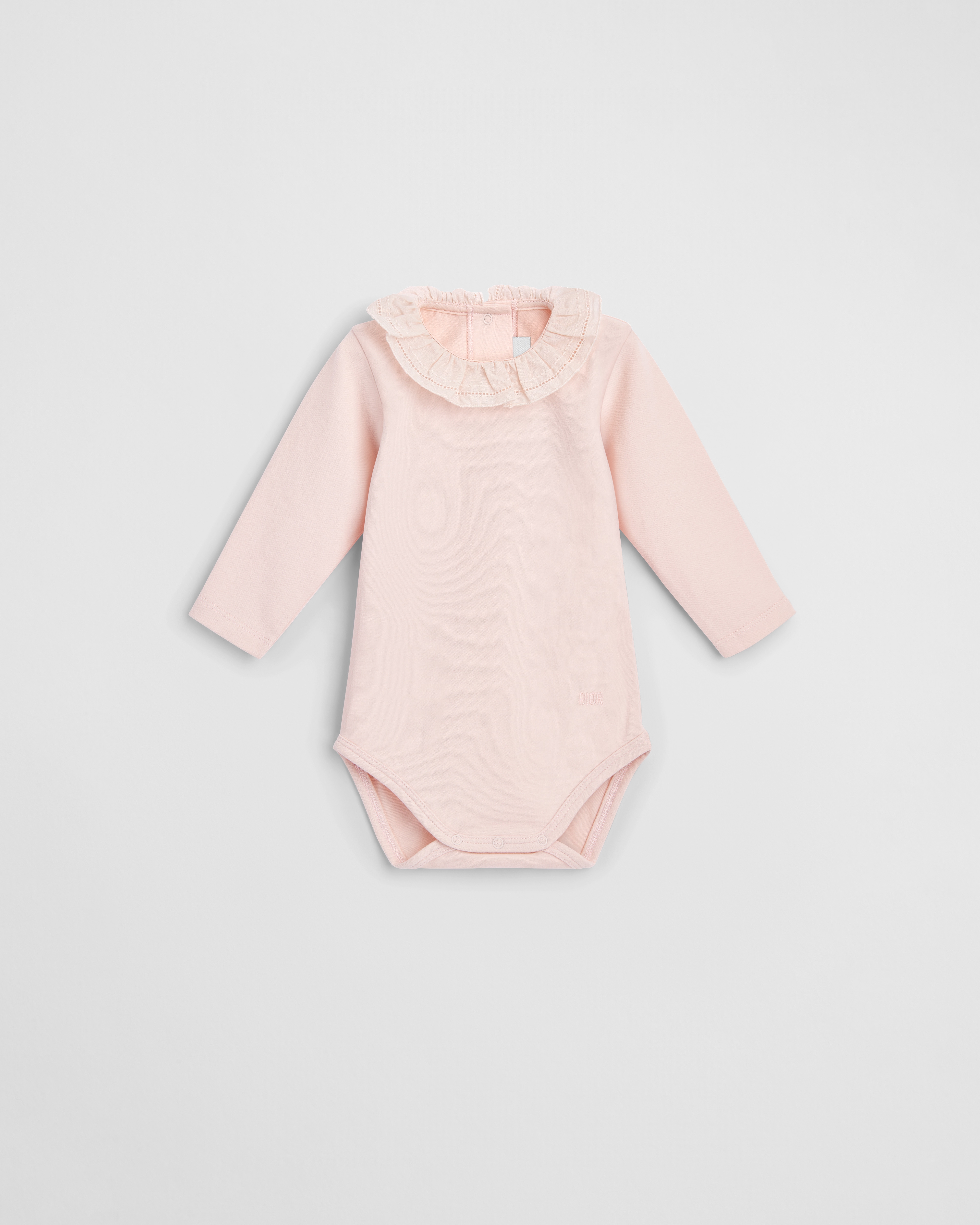 Baby Long-Sleeved Bodysuit Pale Pink Cotton Jersey E01