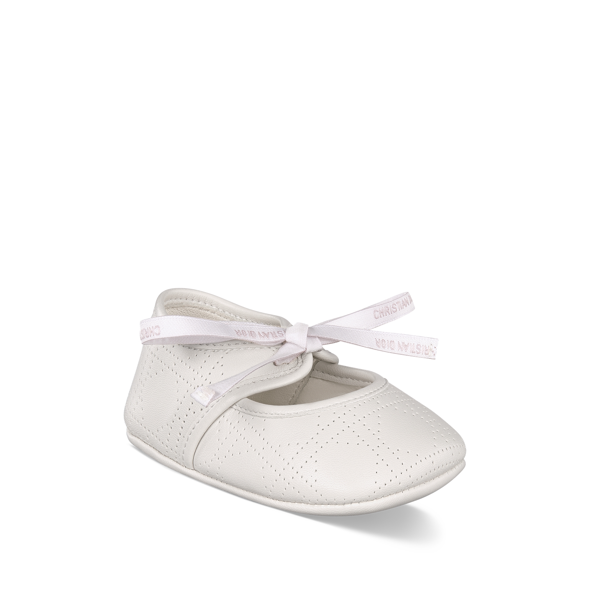 Chausson bébé Cuir d'agneau Cannage ivoire E03