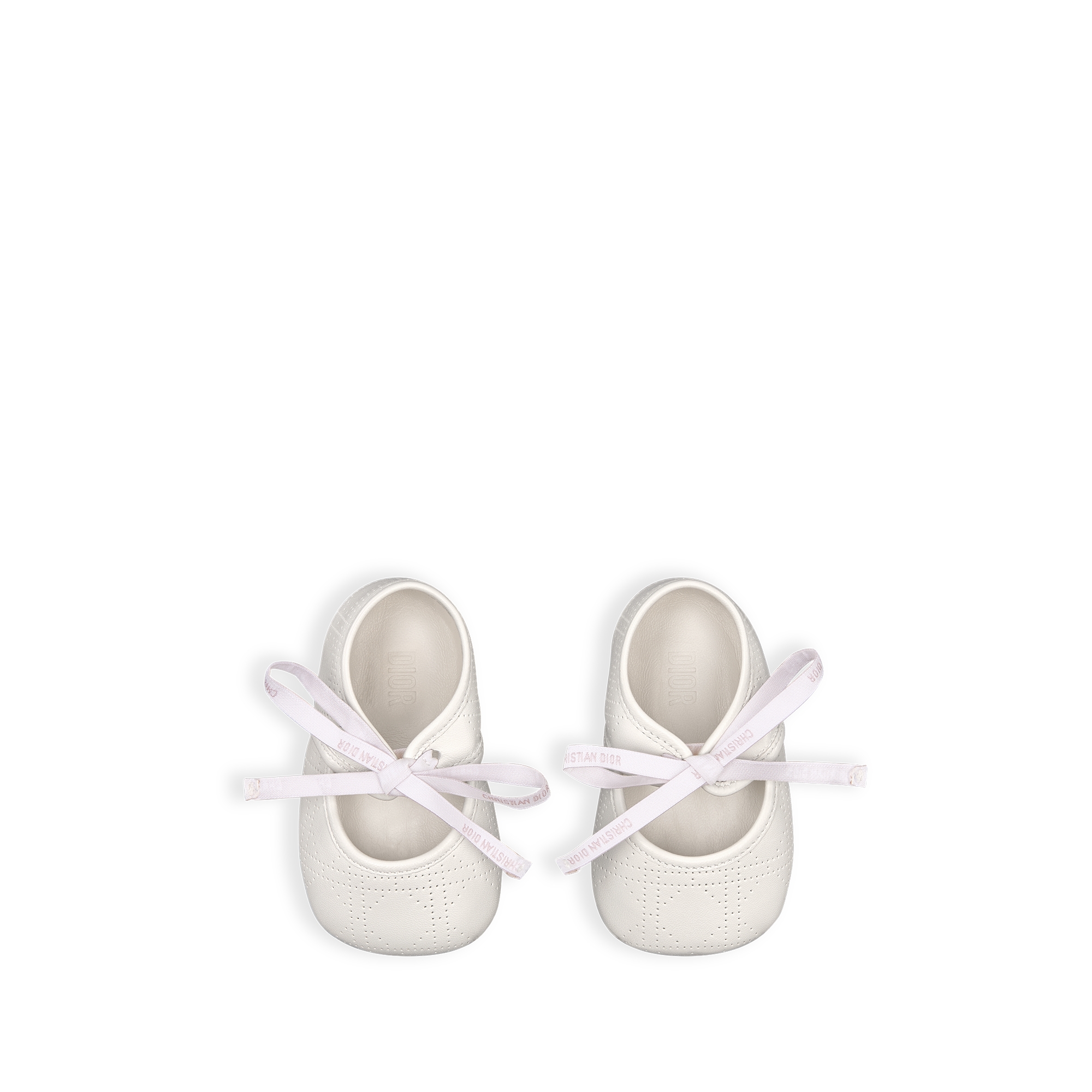 Chausson bébé Cuir d'agneau Cannage ivoire E06