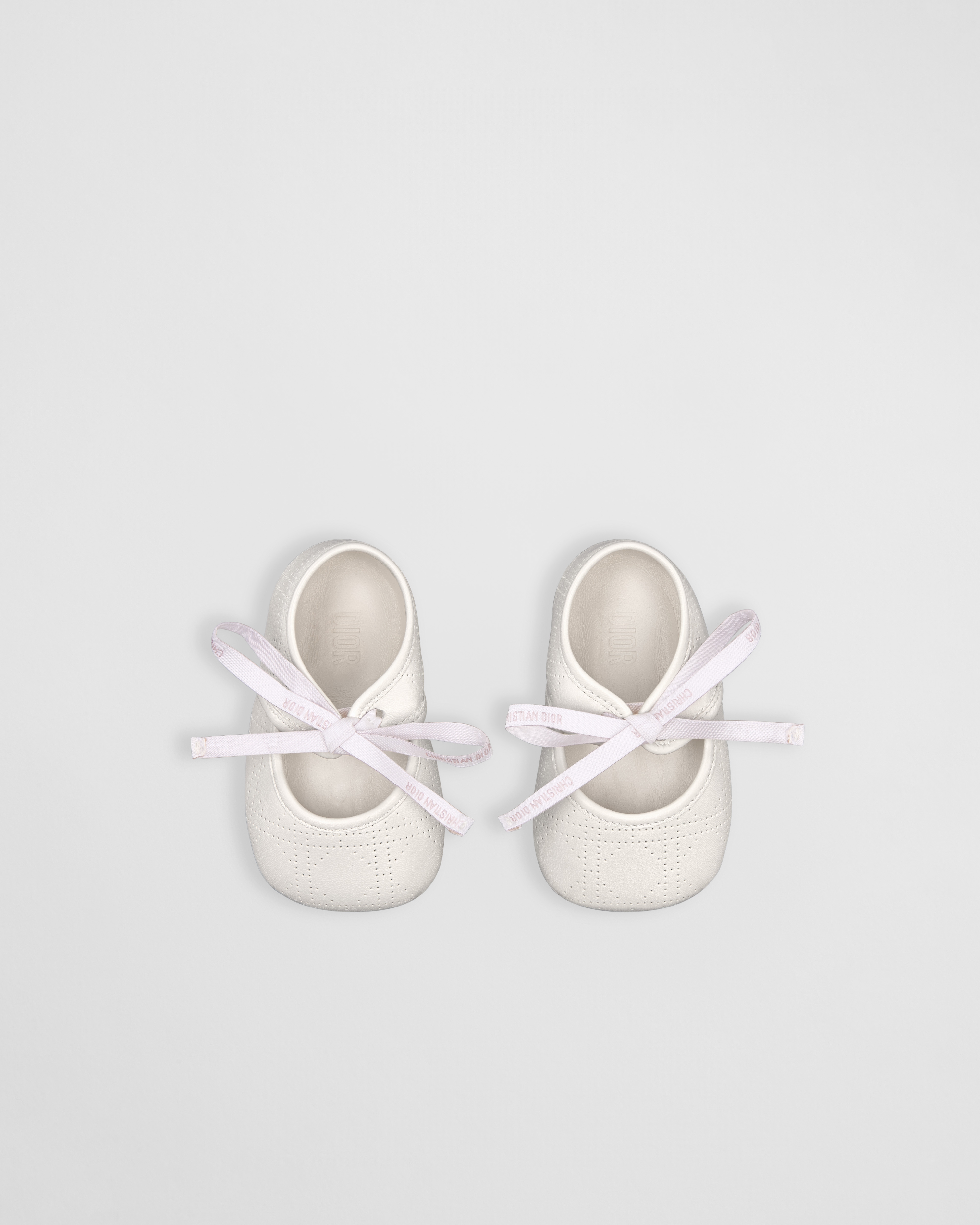 Baby Slipper Ivory Cannage Lambskin E06