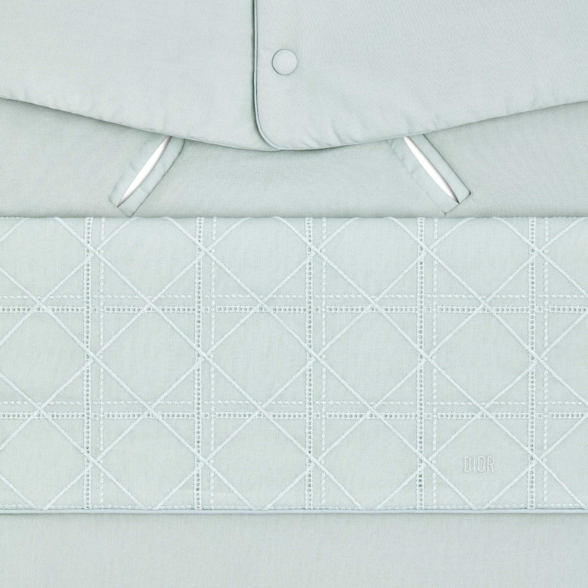 Nid d'ange Voile de coton Cannage bleu clair E09