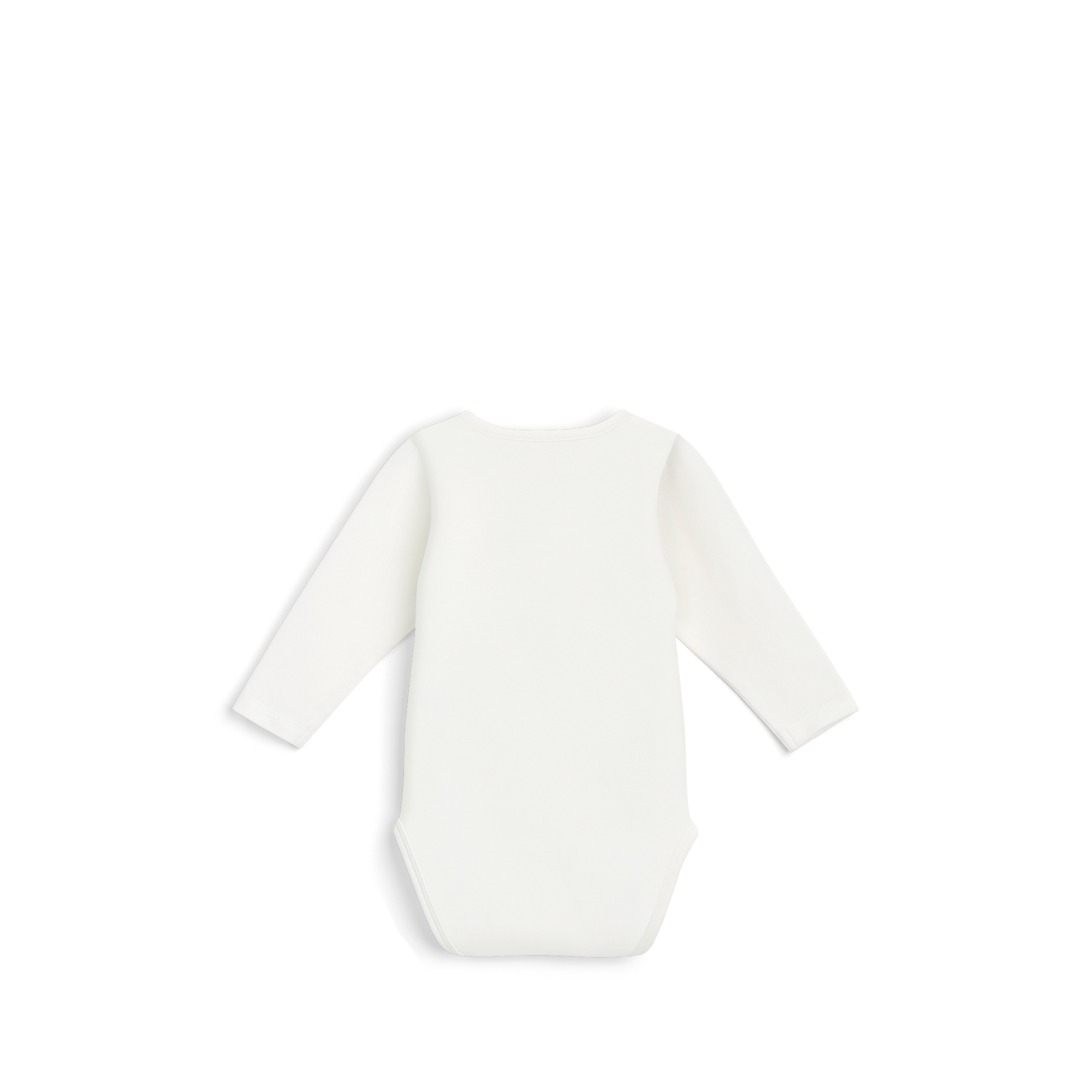 Baby Long-Sleeved Bodysuit Ivory Cotton Jersey and Voile E08