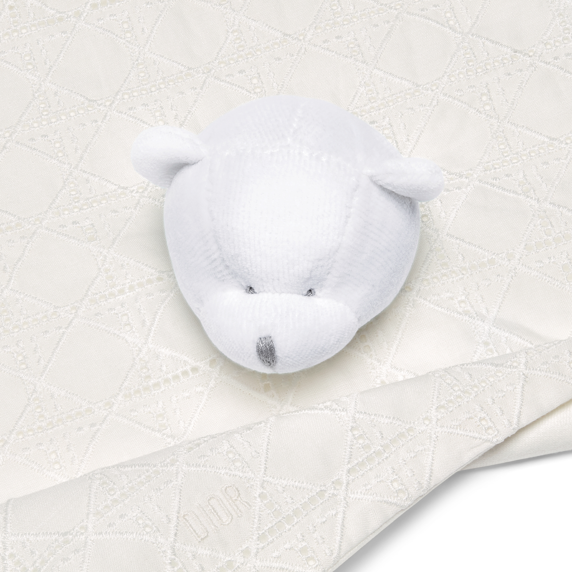 Bear Lovey Blanket Ivory Cannage Cotton Voile and Jersey E09
