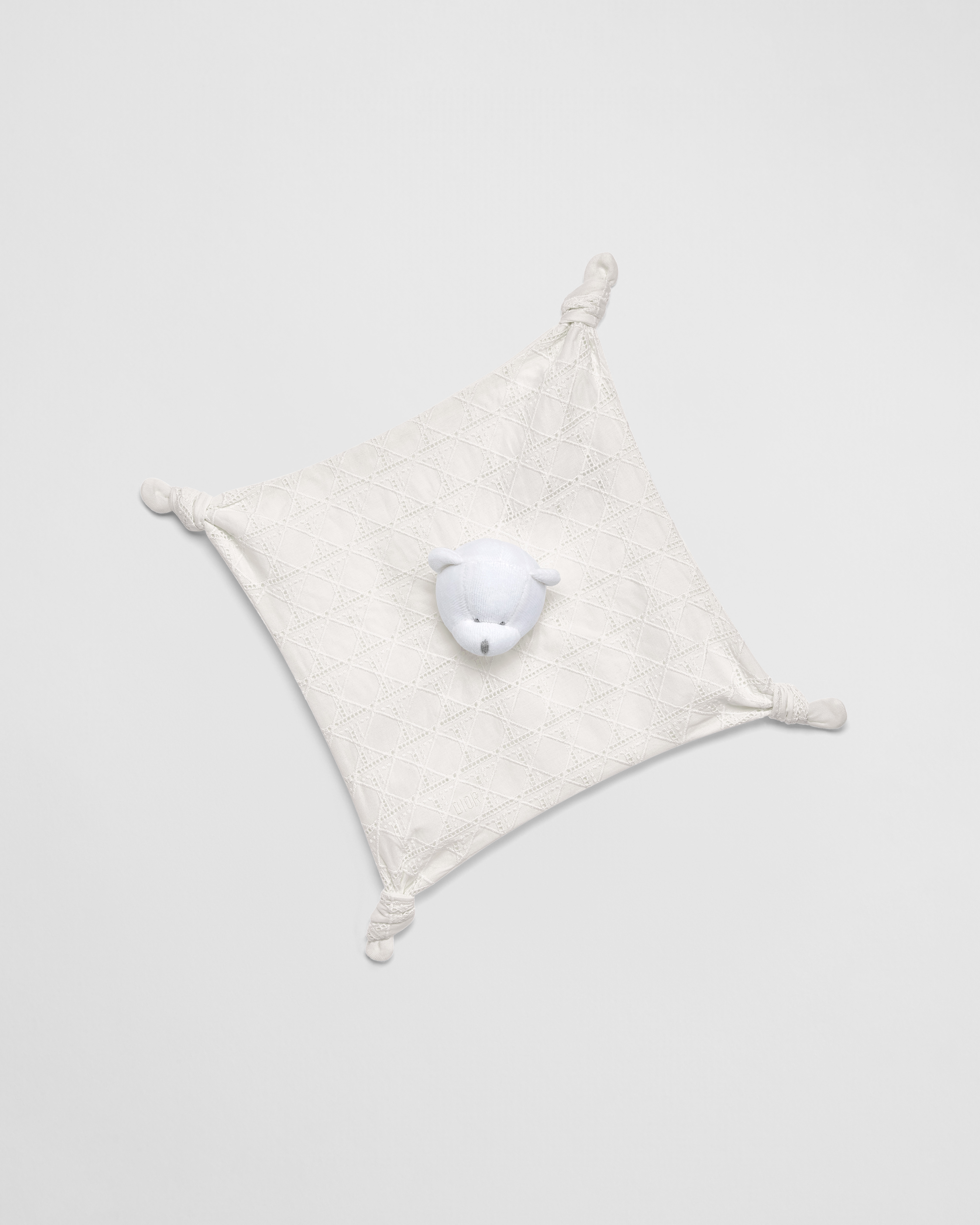 Bear Lovey Blanket Ivory Cannage Cotton Voile and Jersey E01