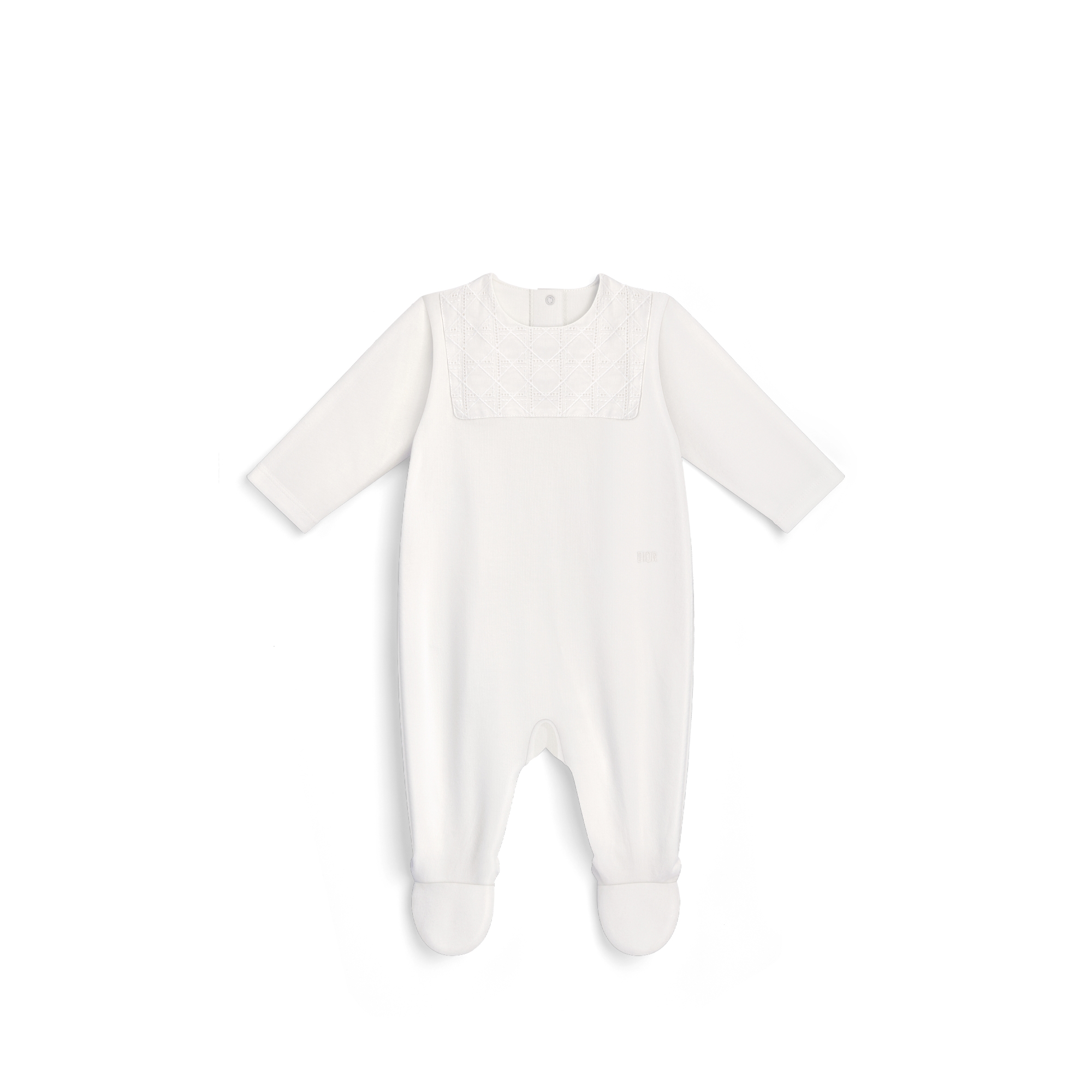 Coffret de naissance Jersey et voile de coton Cannage ivoire E02