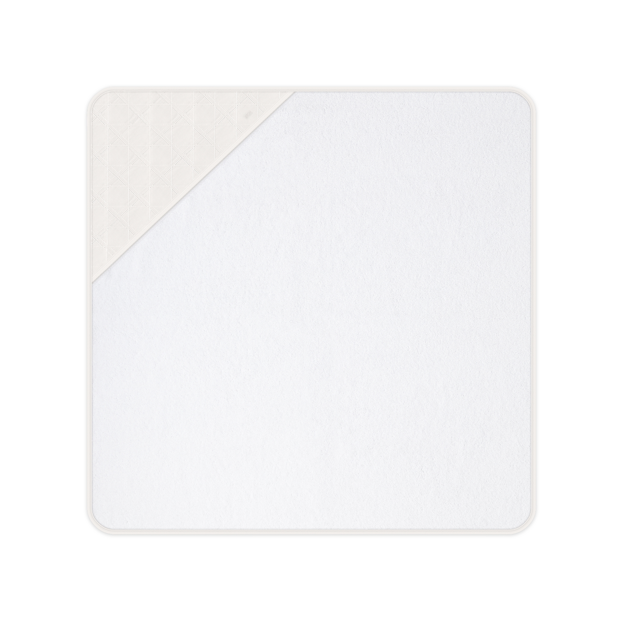 Hooded Baby Towel Ivory Cotton Terry and Ivory Cannage Cotton Voile E01