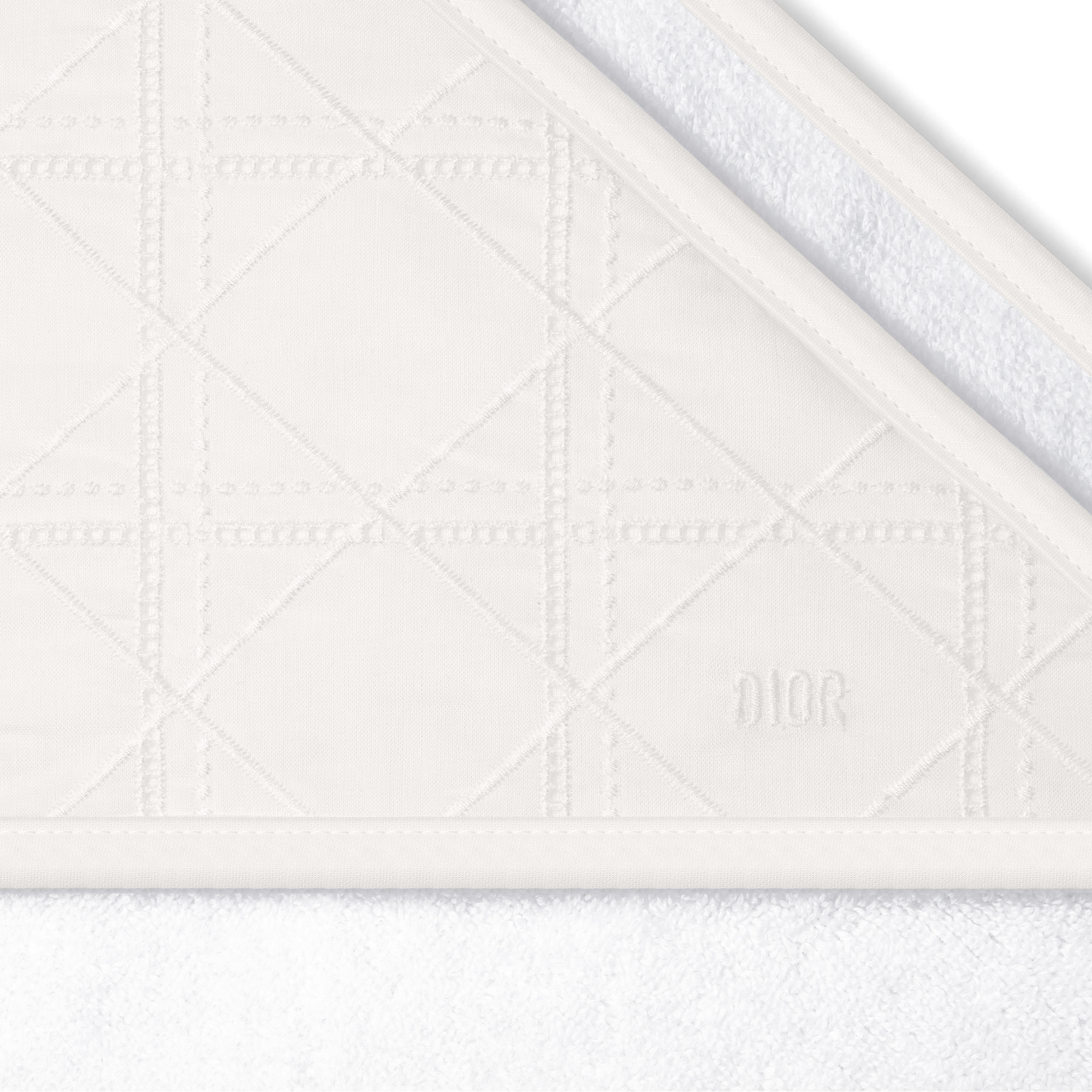 Hooded Baby Towel Ivory Cotton Terry and Ivory Cannage Cotton Voile E09