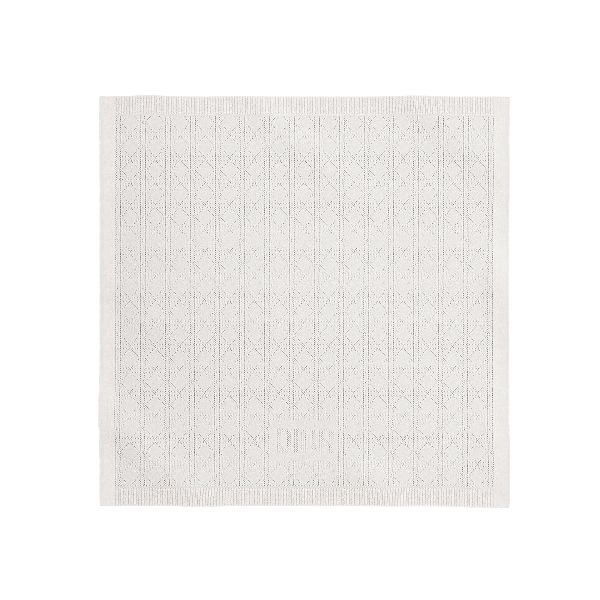 Baby Blanket Ivory Cotton Knit and Cannage Cotton Voile E01