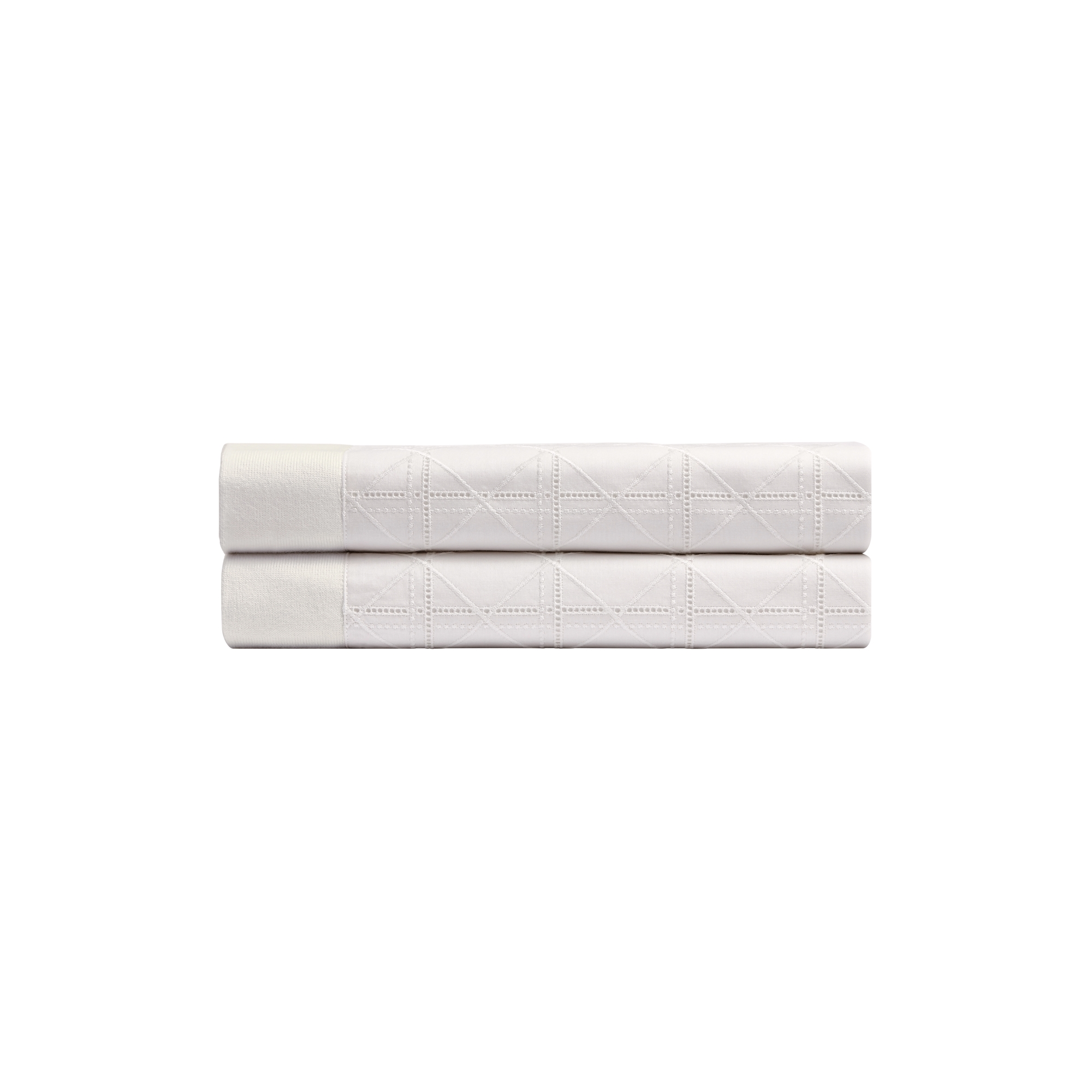 Baby Blanket Ivory Cotton Knit and Cannage Cotton Voile E02