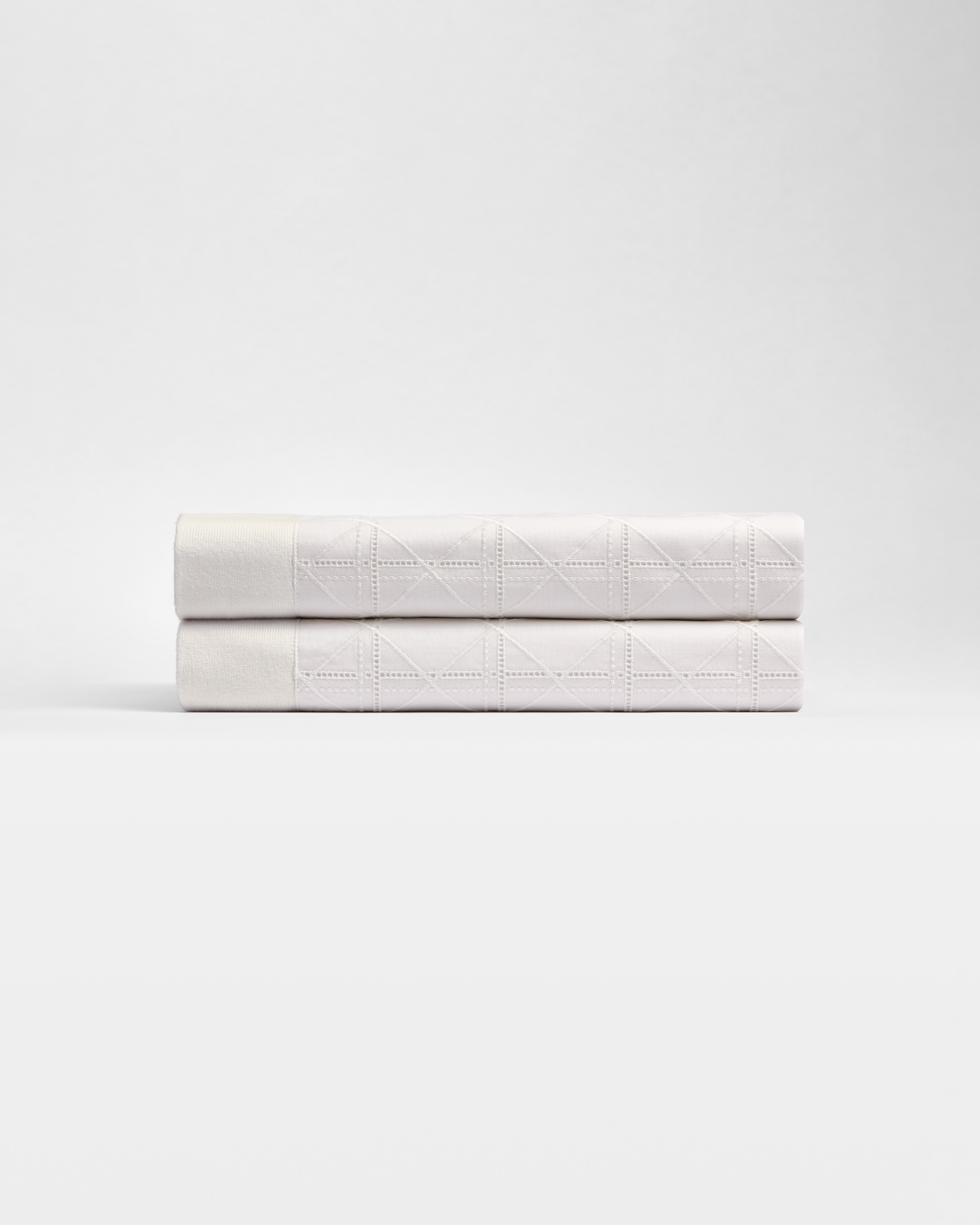 Baby Blanket Ivory Cotton Knit and Cannage Cotton Voile E02
