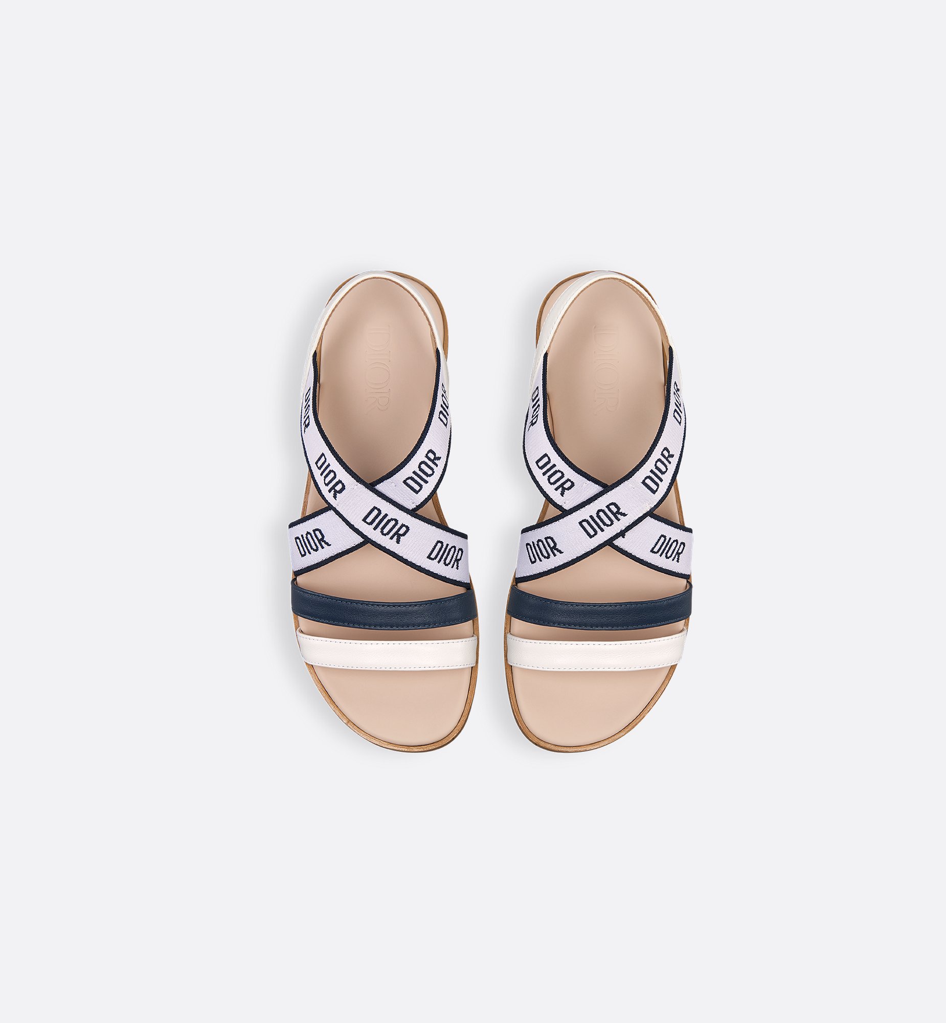 Kids' Sandal White and Navy Blue Calfskin | DIOR Kids' Sandal White and Navy Blue Calfskin | DIOR