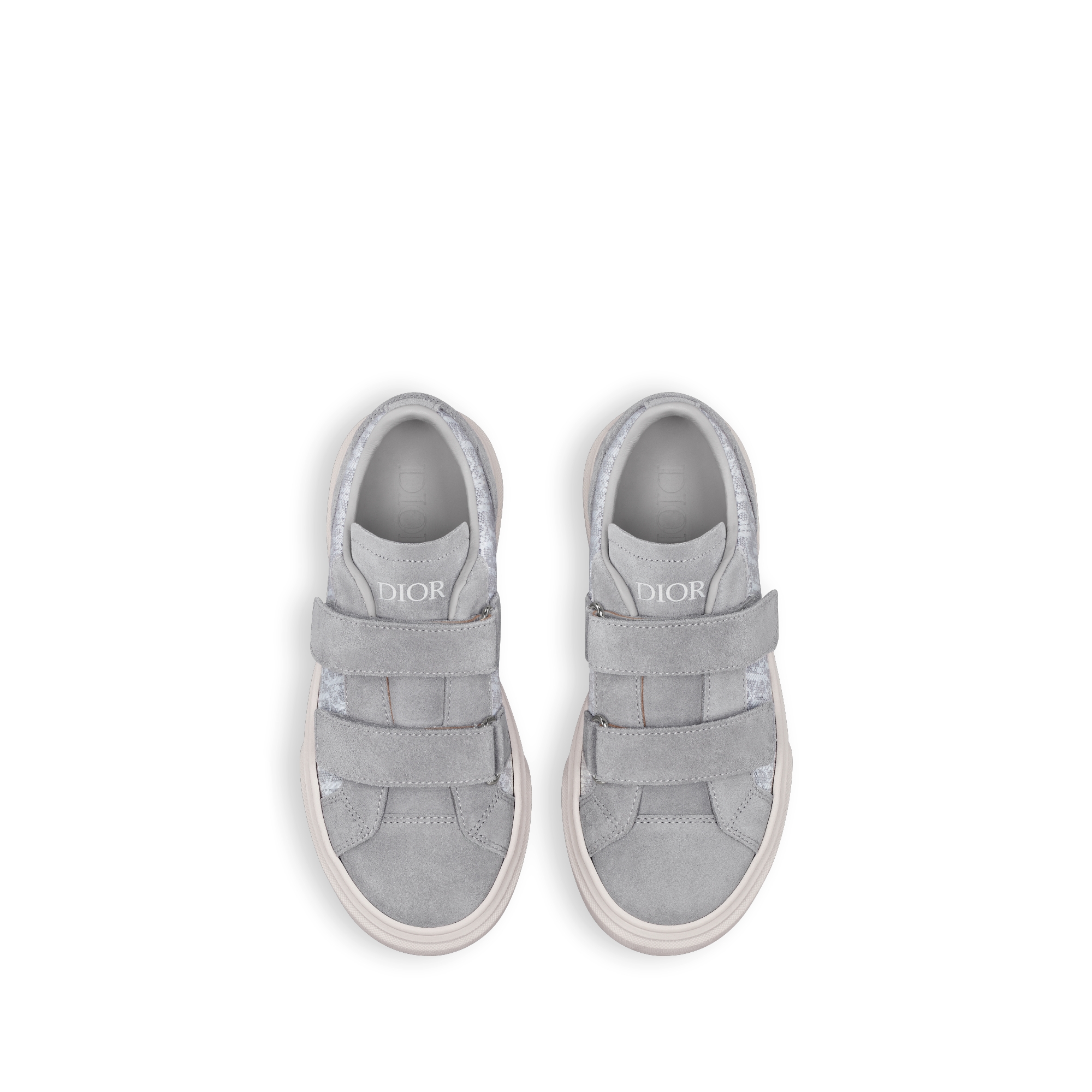 Little Kids' B33 Spin Low-Top Sneaker Gray Dior Oblique Jacquard and Gray Suede E06
