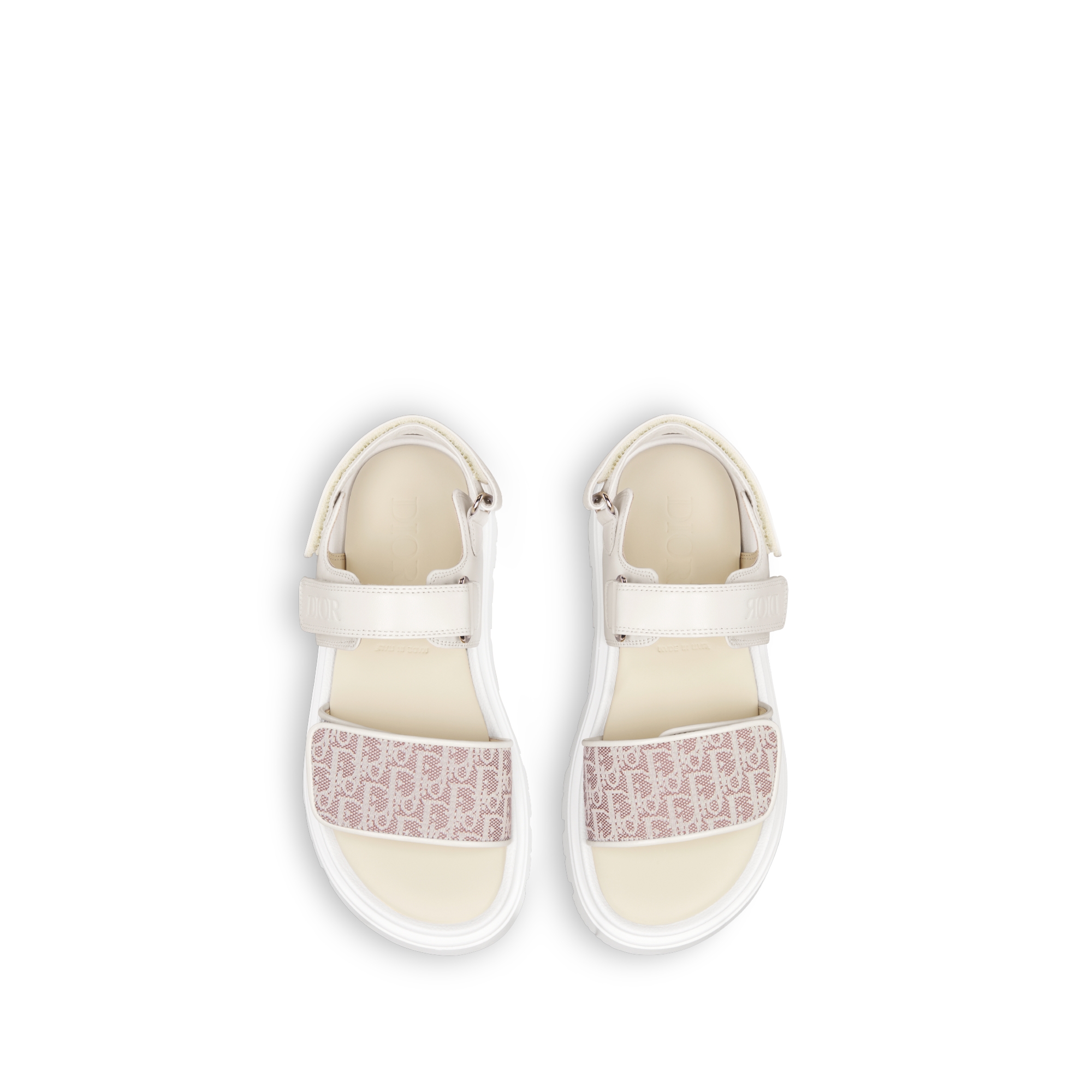 Kids' Sandal Beige Calfskin and Dior Oblique Jacquard E06