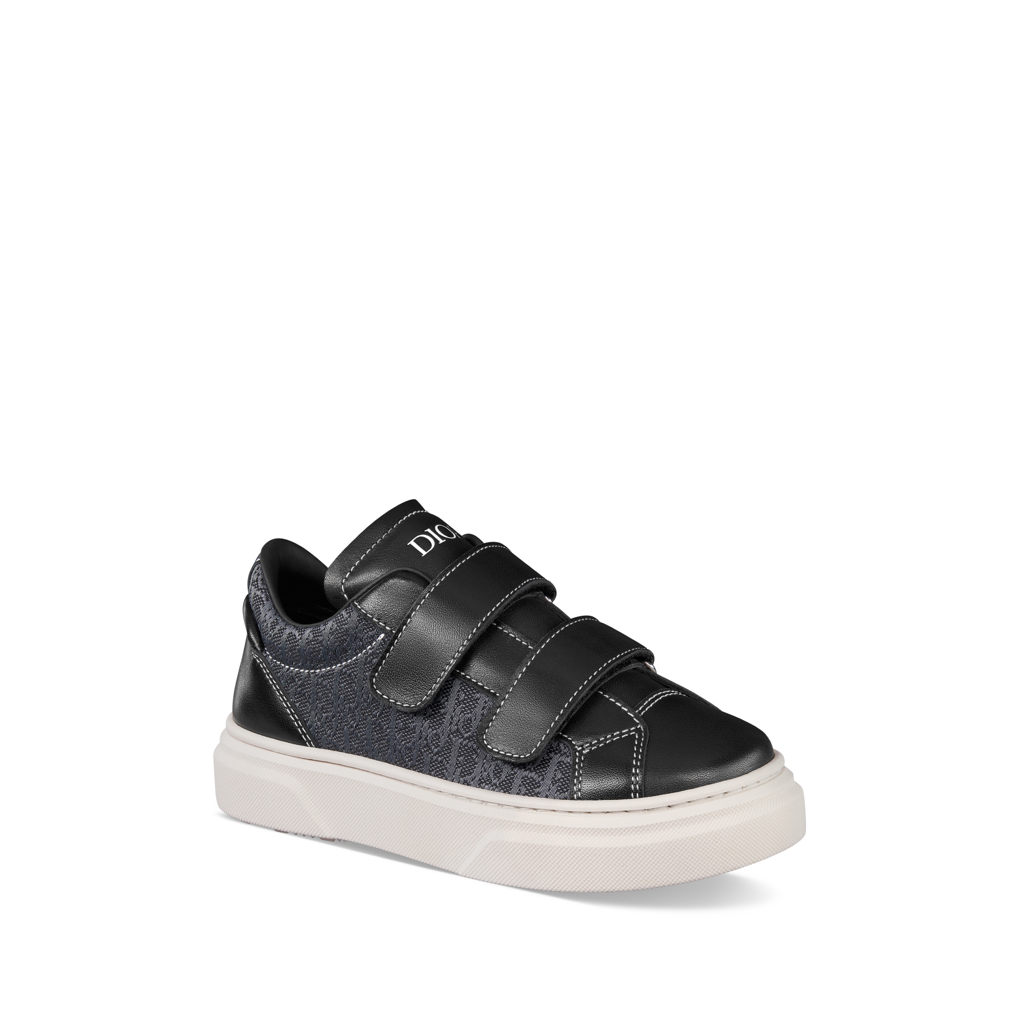 Little Kids' B33 Spin Low-Top Sneaker Black and Gray Dior Oblique Jacquard with Black Calfskin E03