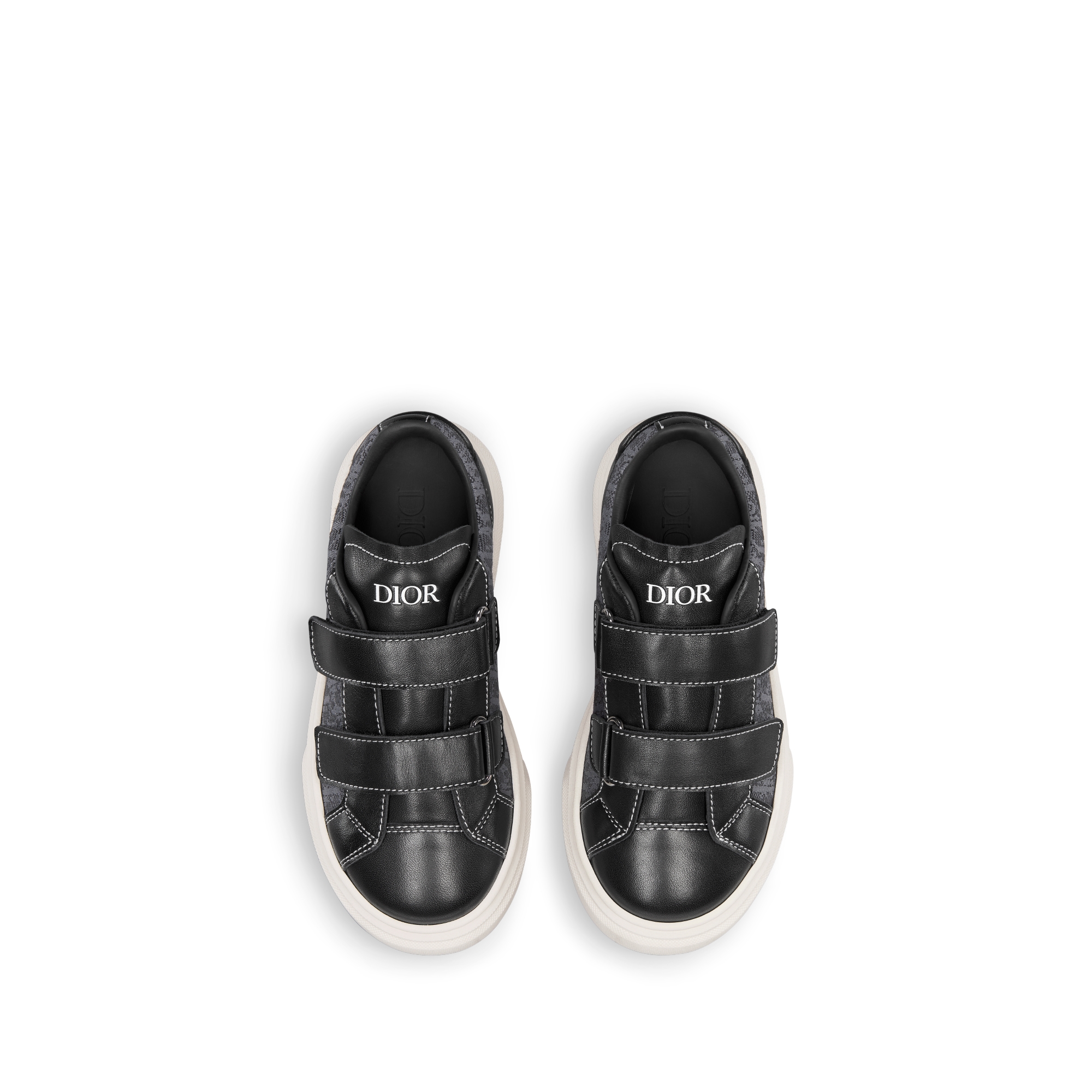 Little Kids' B33 Spin Low-Top Sneaker Black and Gray Dior Oblique Jacquard with Black Calfskin E06