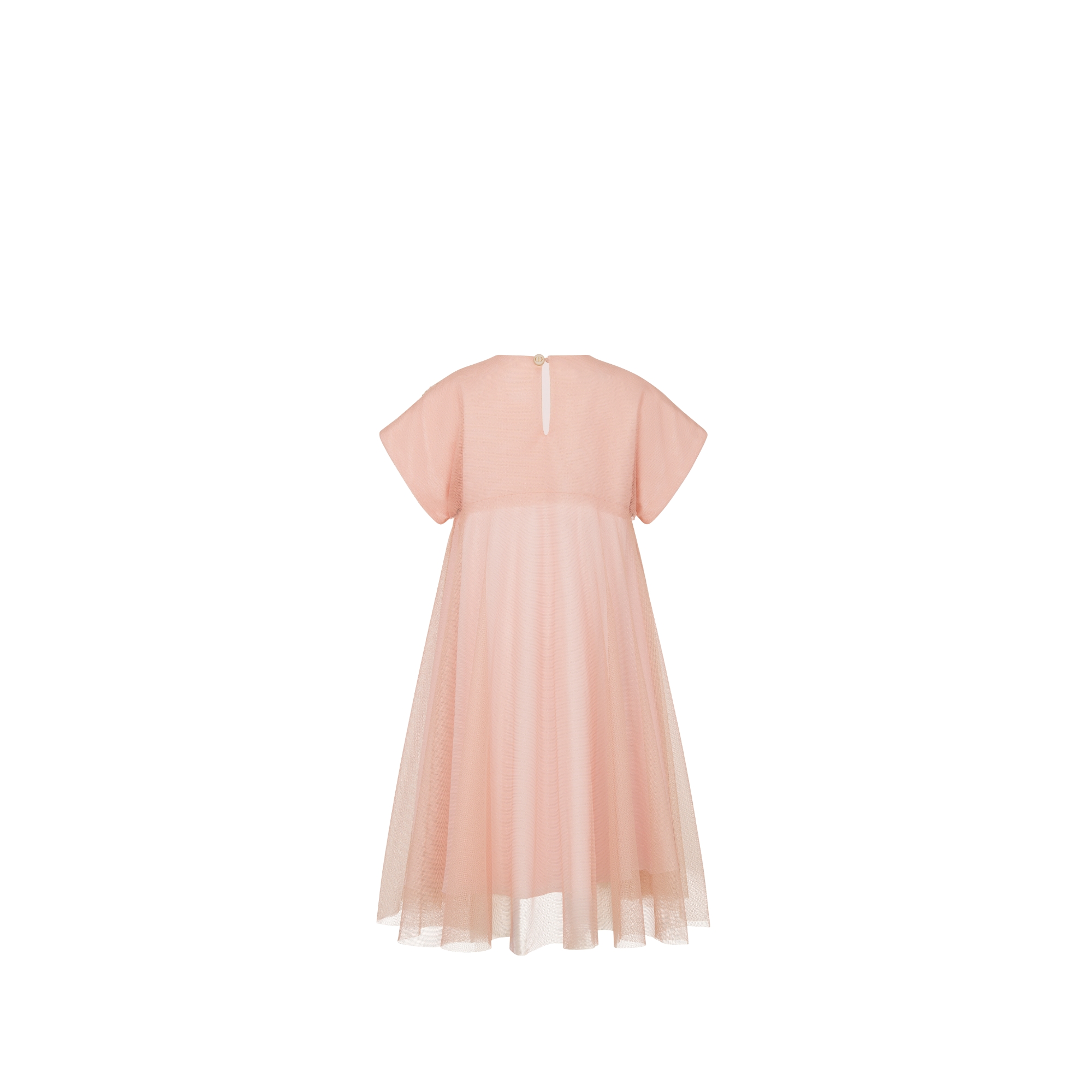 Ausgestelltes Kleid für Kinder Tüll in Metallic-Rosa E08