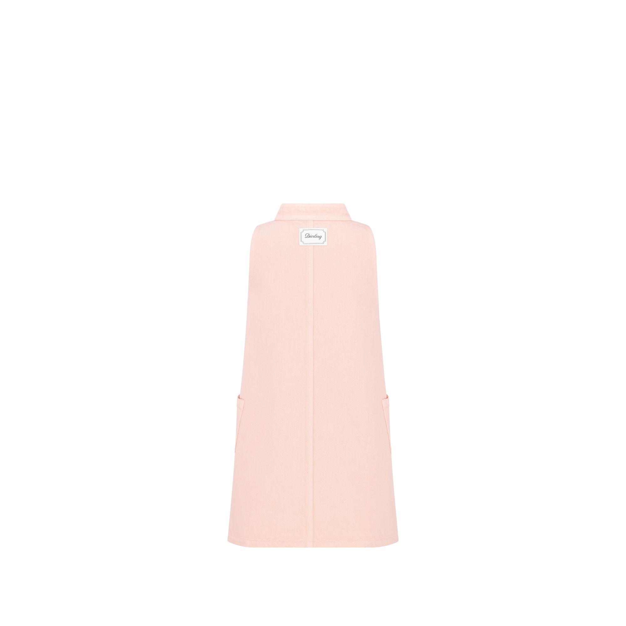 Kids' A-Line Dress Pale Pink Stonewashed Cotton Gabardine E08