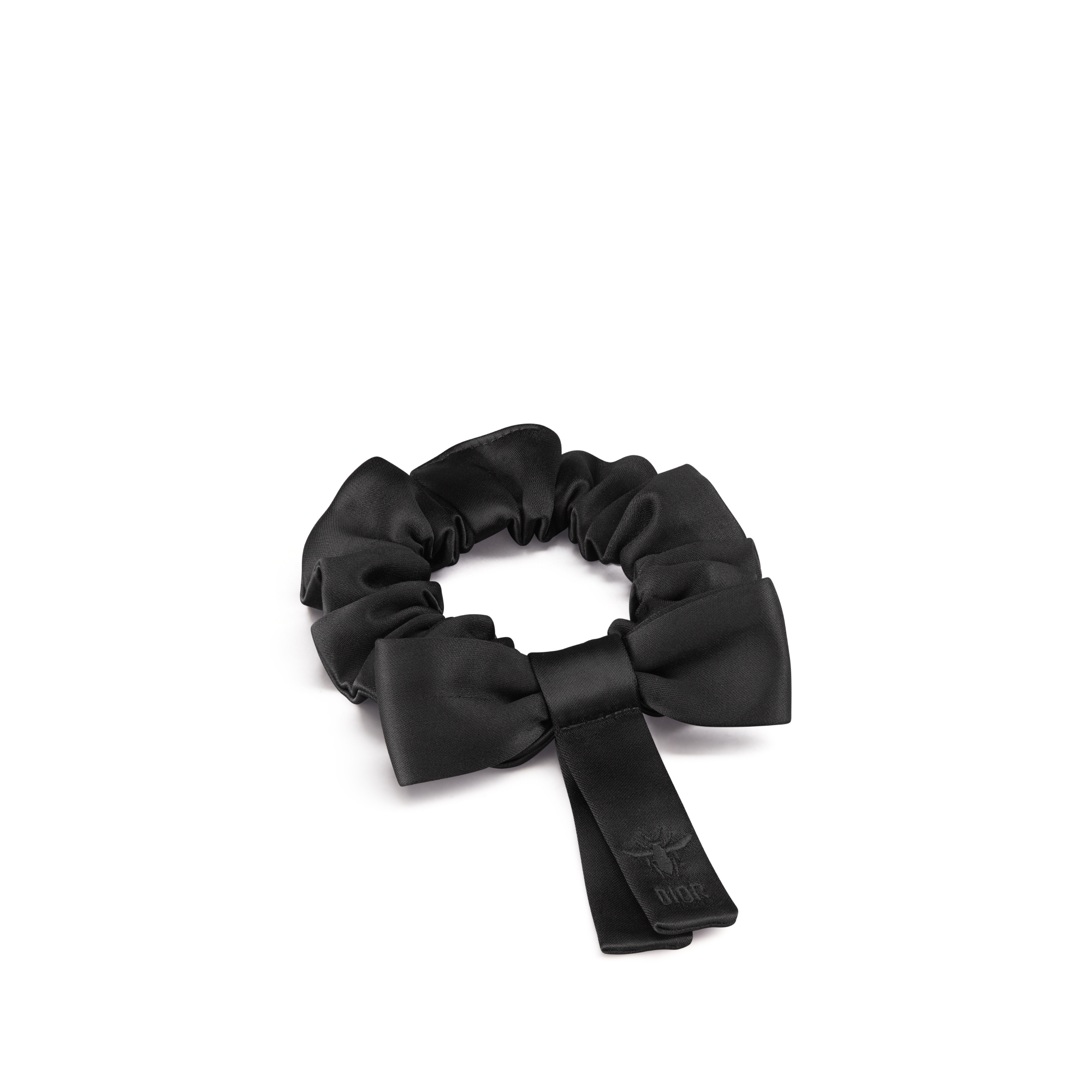 Kids' Scrunchies Black Satin, Ivory Cotton Poplin with Pale Pink Stripes and Gray, Pink and Silver-Tone Wool Blend with Prince of Wales Motif E09