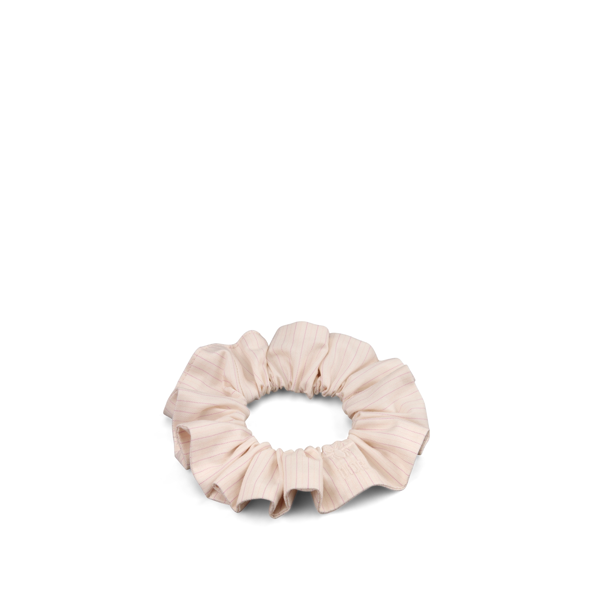 Kids' Scrunchies Black Satin, Ivory Cotton Poplin with Pale Pink Stripes and Gray, Pink and Silver-Tone Wool Blend with Prince of Wales Motif E11