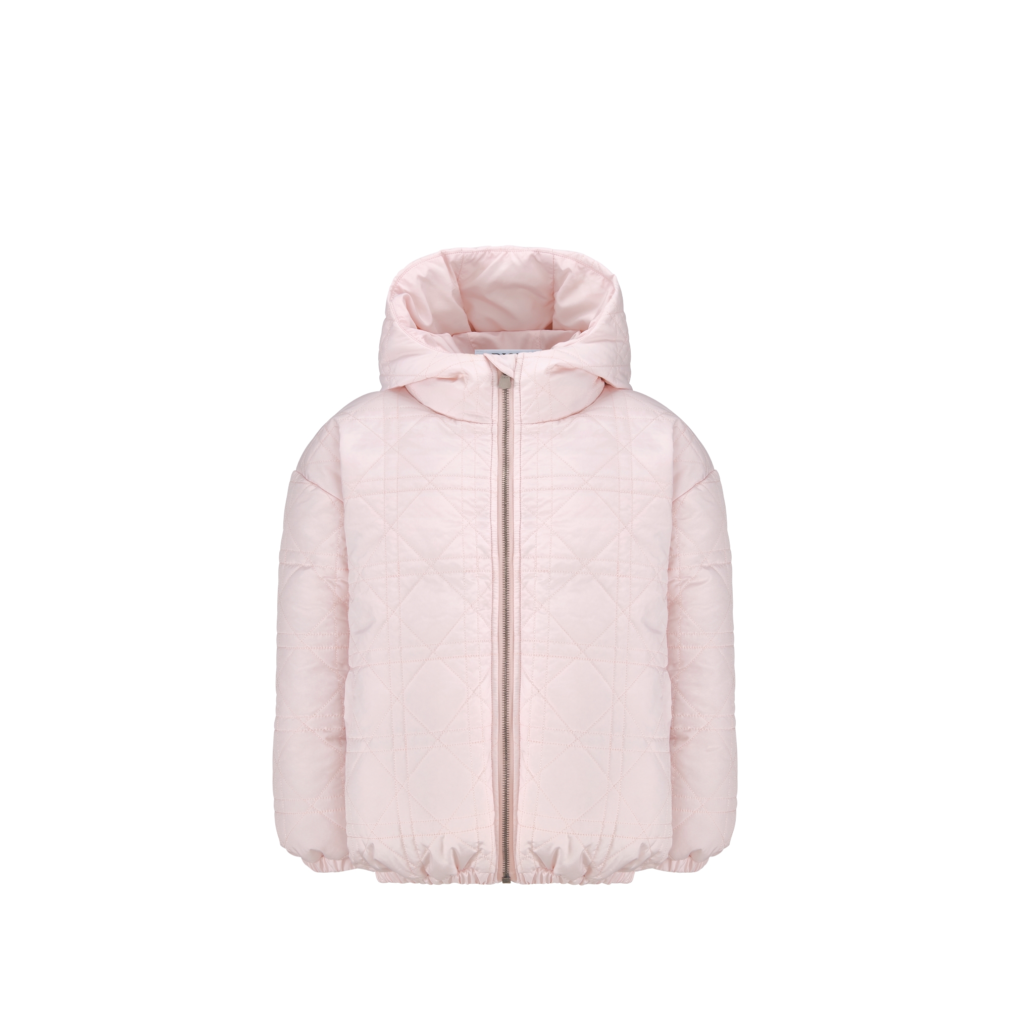 Kids' Hooded Down Jacket Pale Pink Cannage Technical Fabric E01