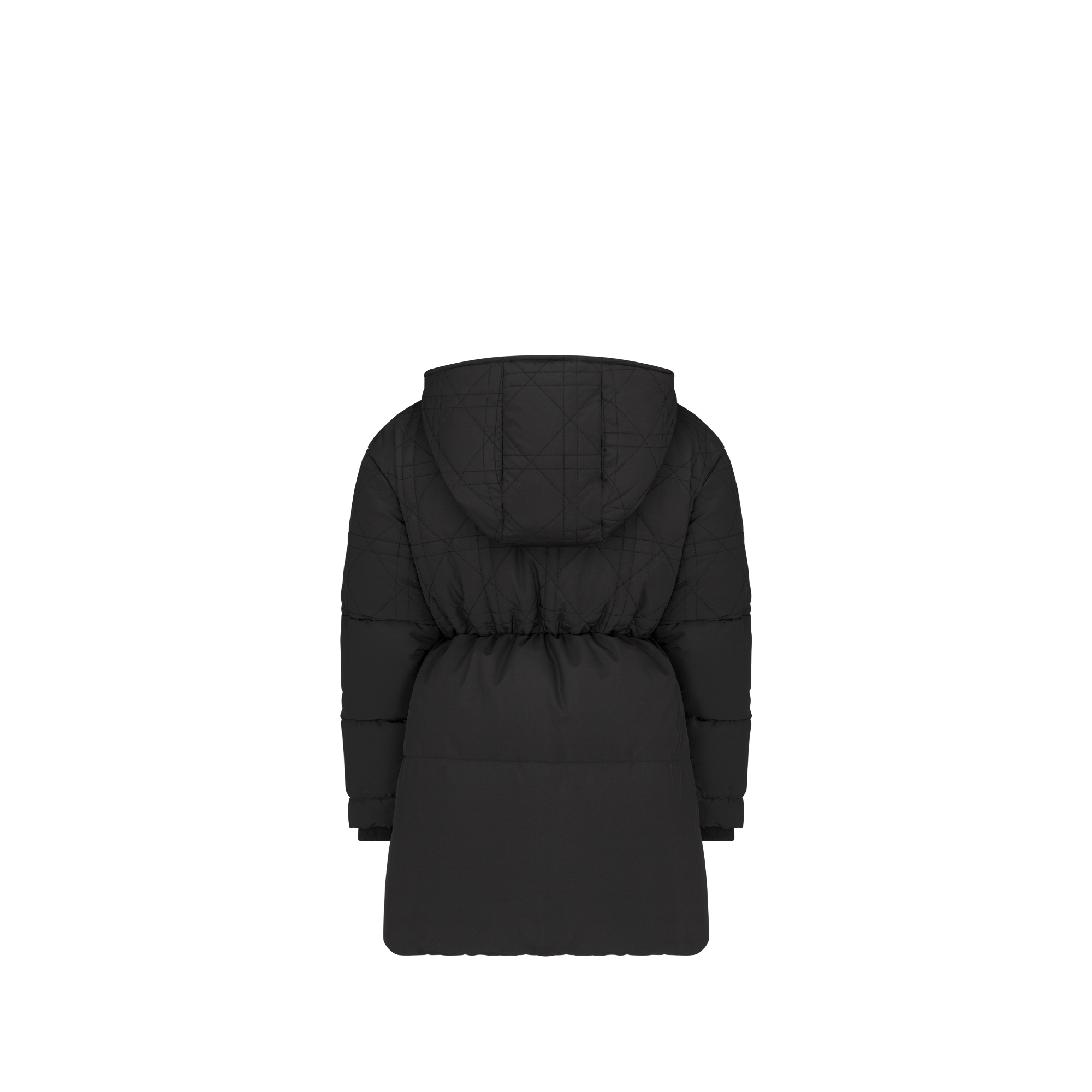 Kids' Hooded Down Jacket Black Cannage Water-Repellent Technical Fabric E08