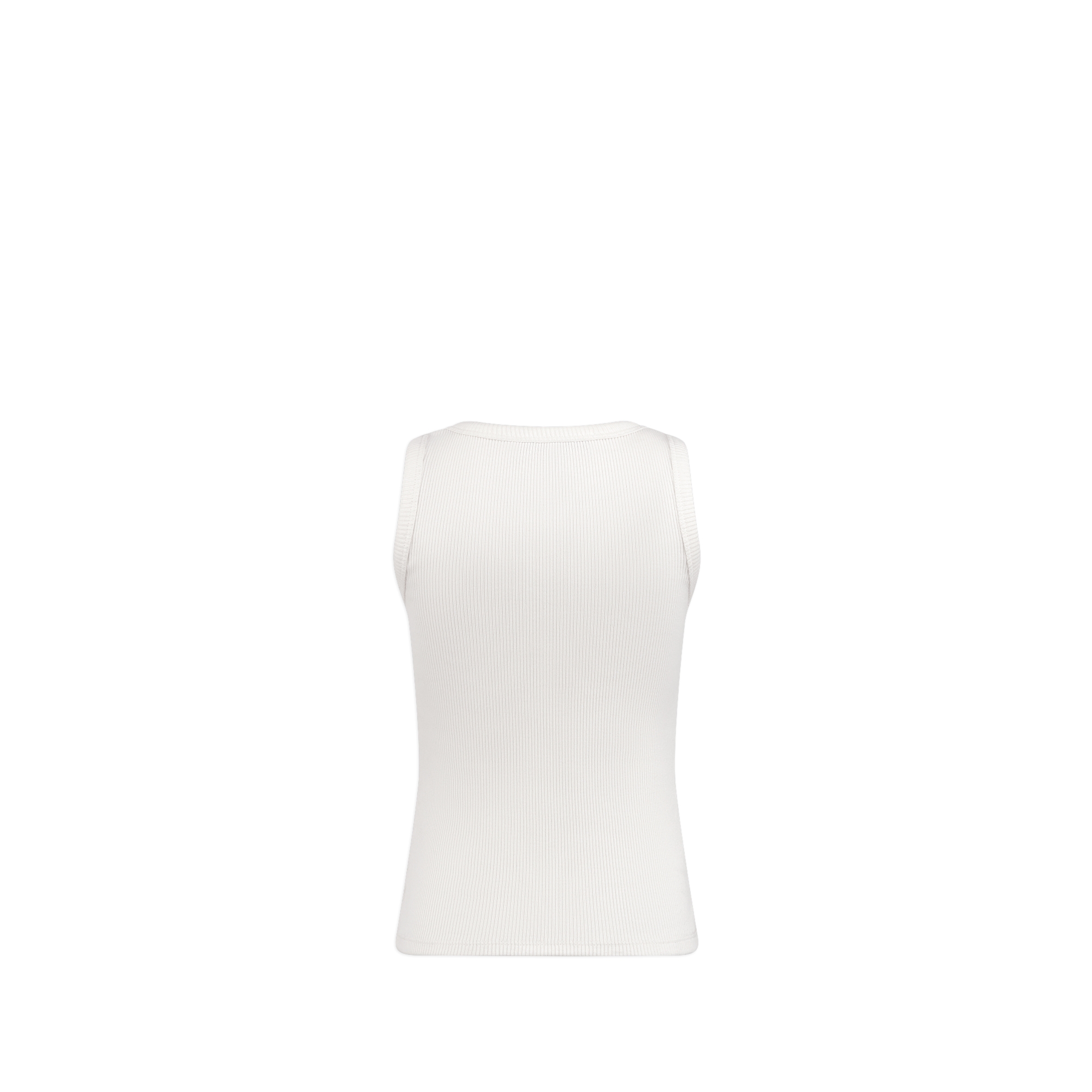 Kids' Tank Top Ivory Ribbed Cotton Jersey E08