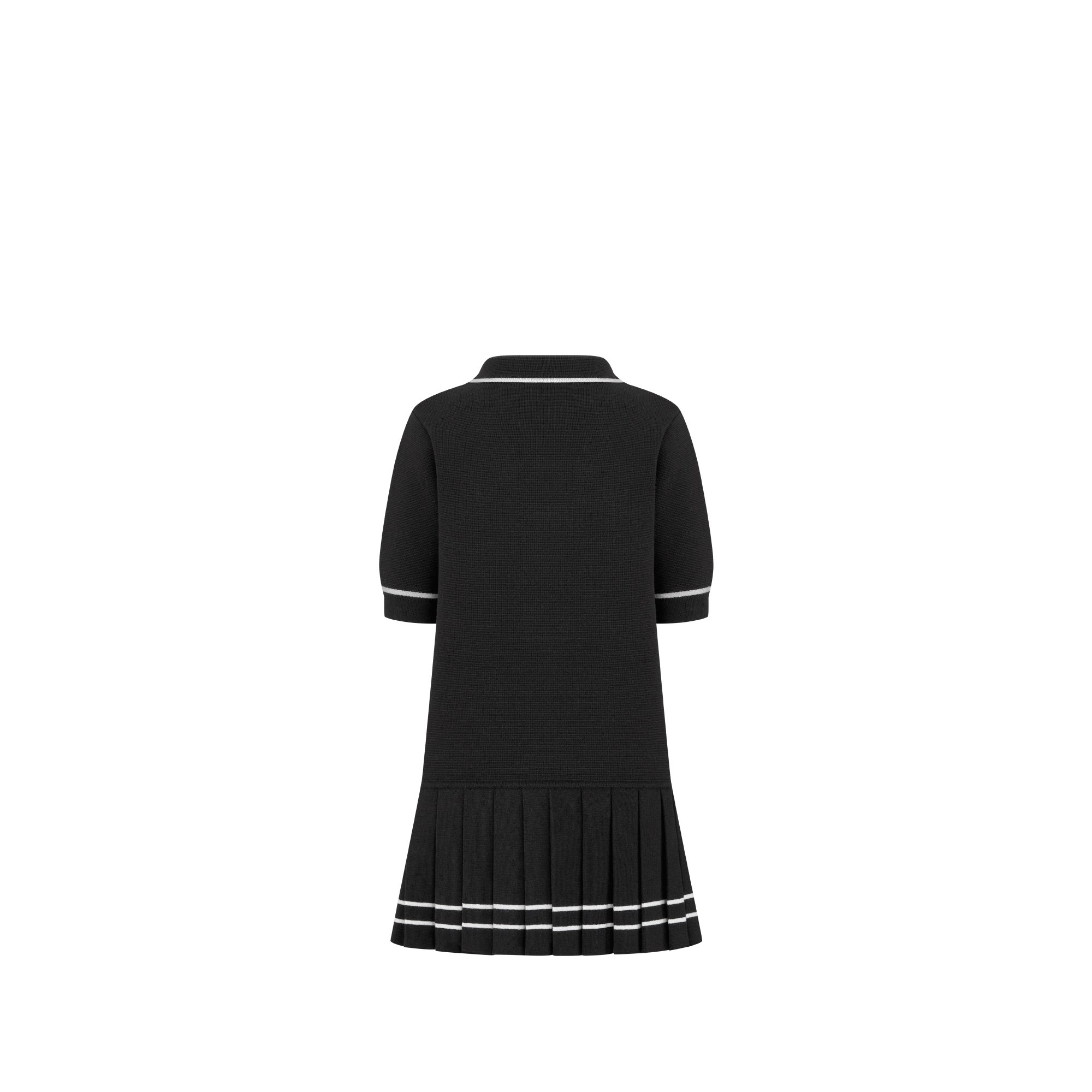 Kids' School Dress Black Cotton and Cashmere Punto Milano Knit E08