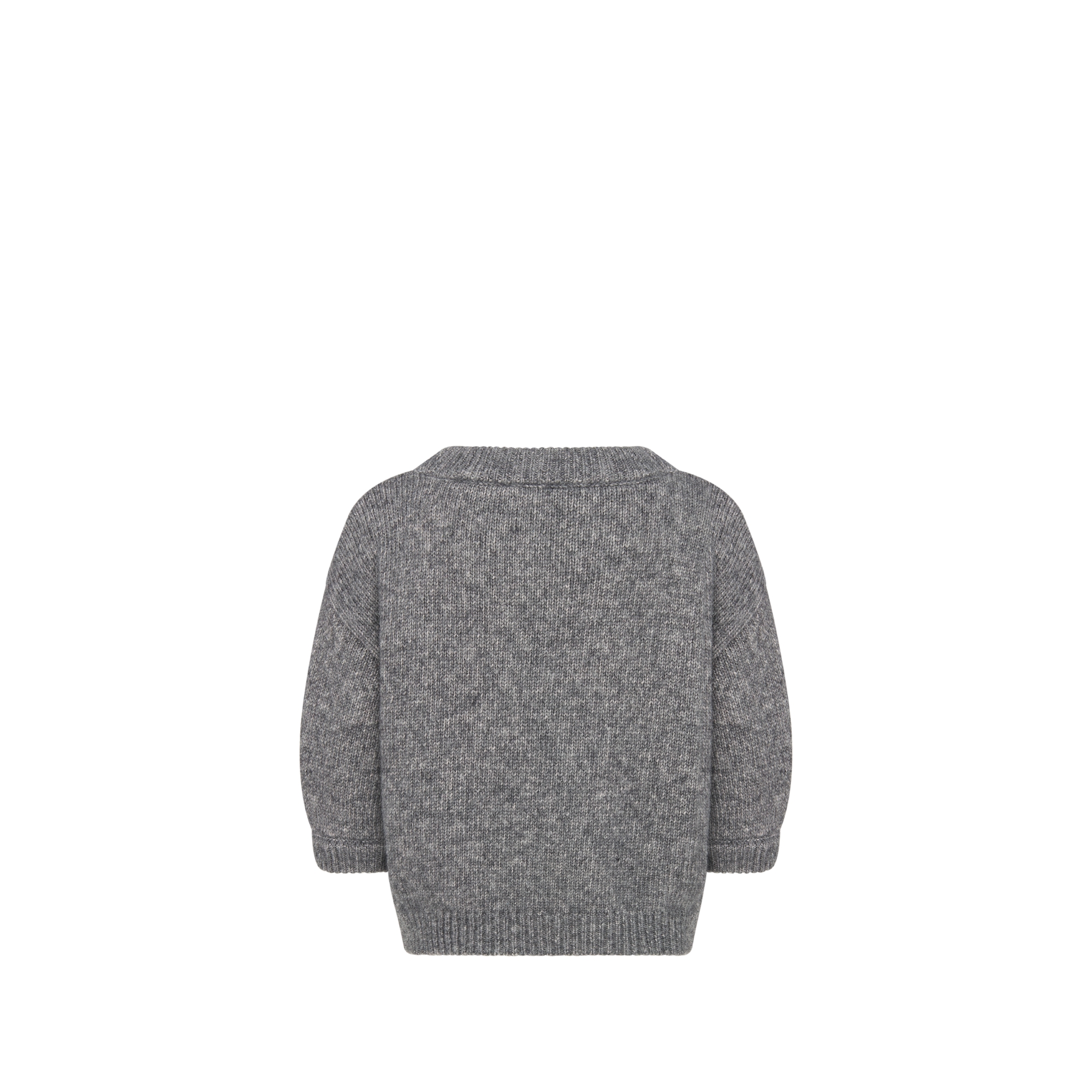 Pull à manches courtes enfant Maille de coton, laine et alpaga gris chiné E08