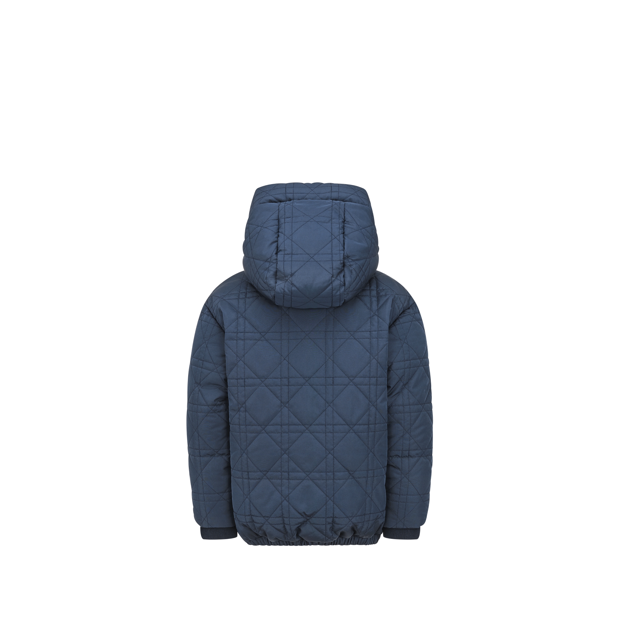 Chaqueta de plumón con capucha Dior Kids Tejido técnico Cannage azul marino E08