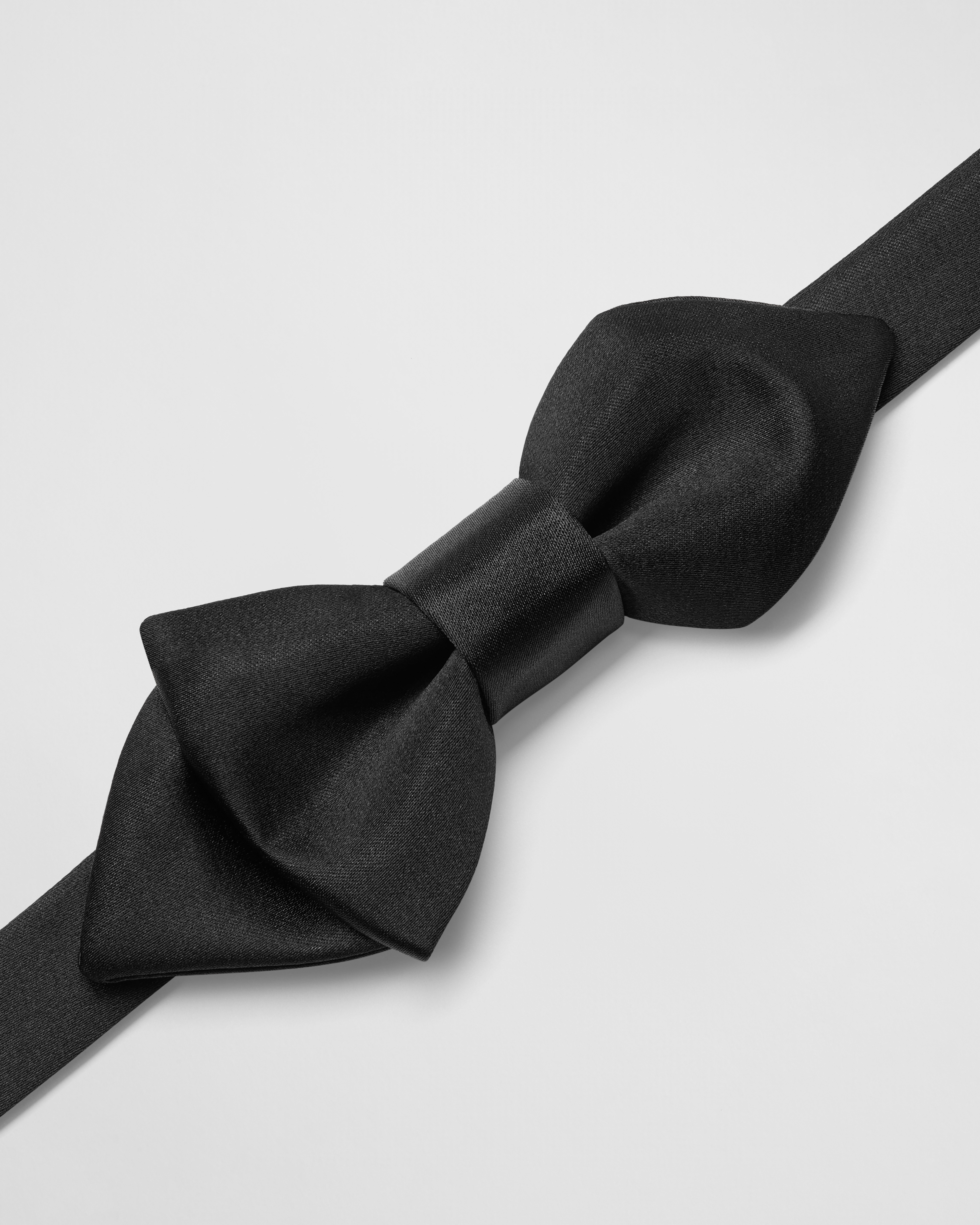 Kids' Bow Tie Black Silk Satin E03