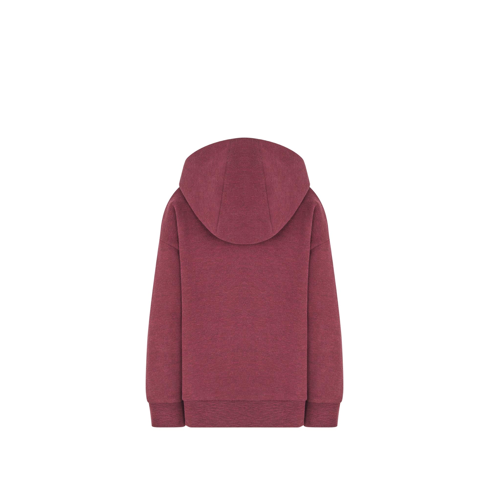 Kids' Hooded Sweatshirt Heathered Burgundy Brushed Cotton Fleece E08