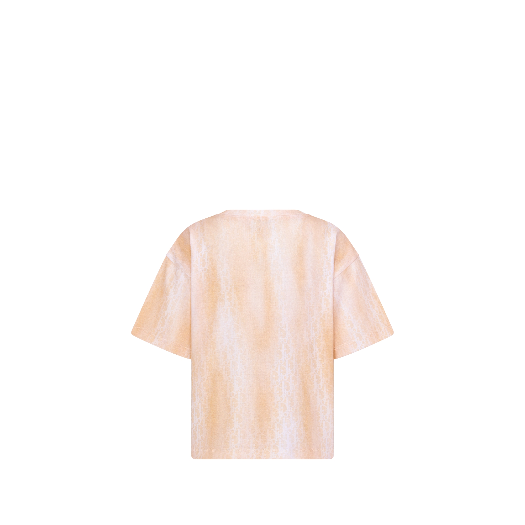 Kids' T-Shirt Orange Cotton Jersey with Gradient Dior Oblique Print E08