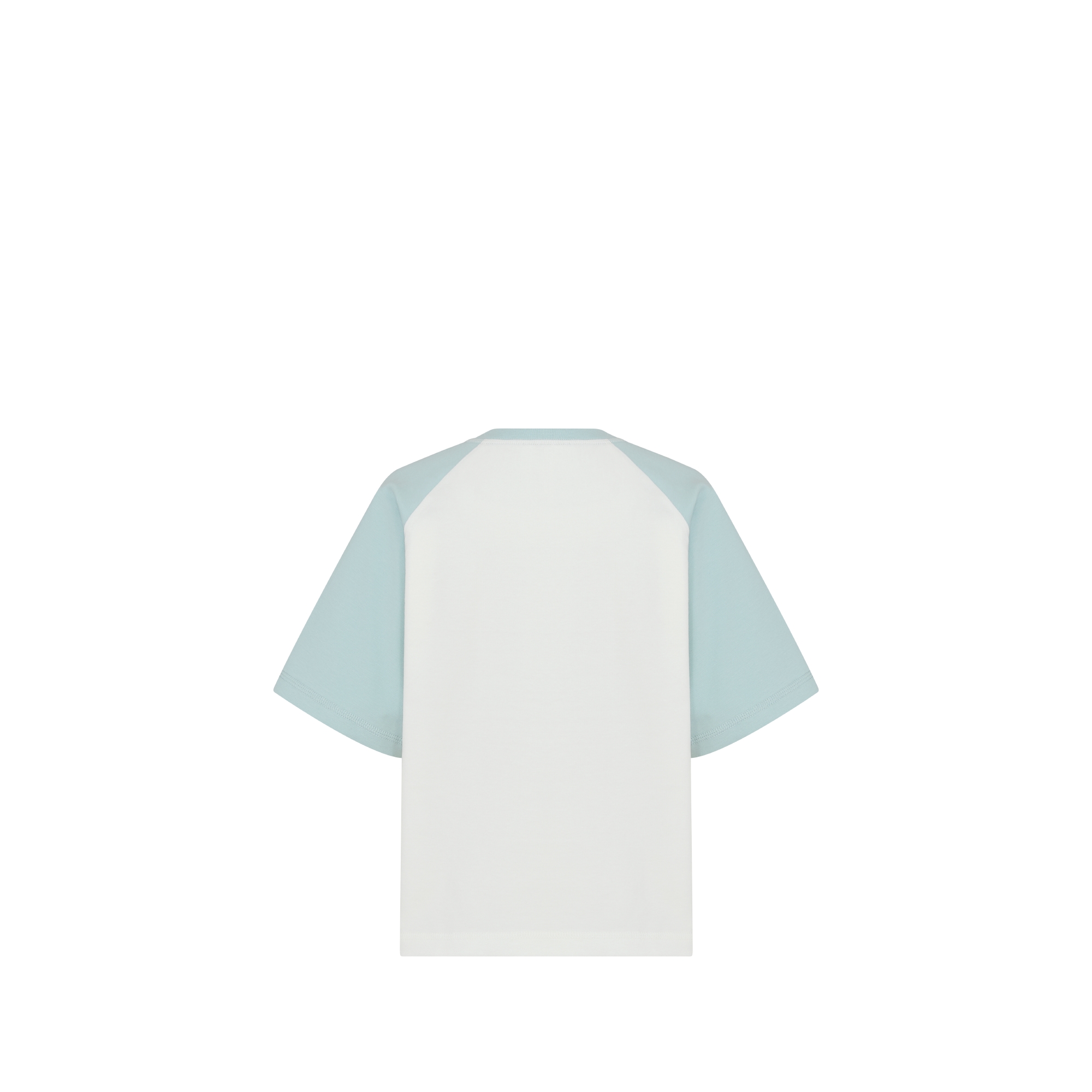 Kids' T-Shirt Ivory and Aqua Blue Cotton Jersey E08