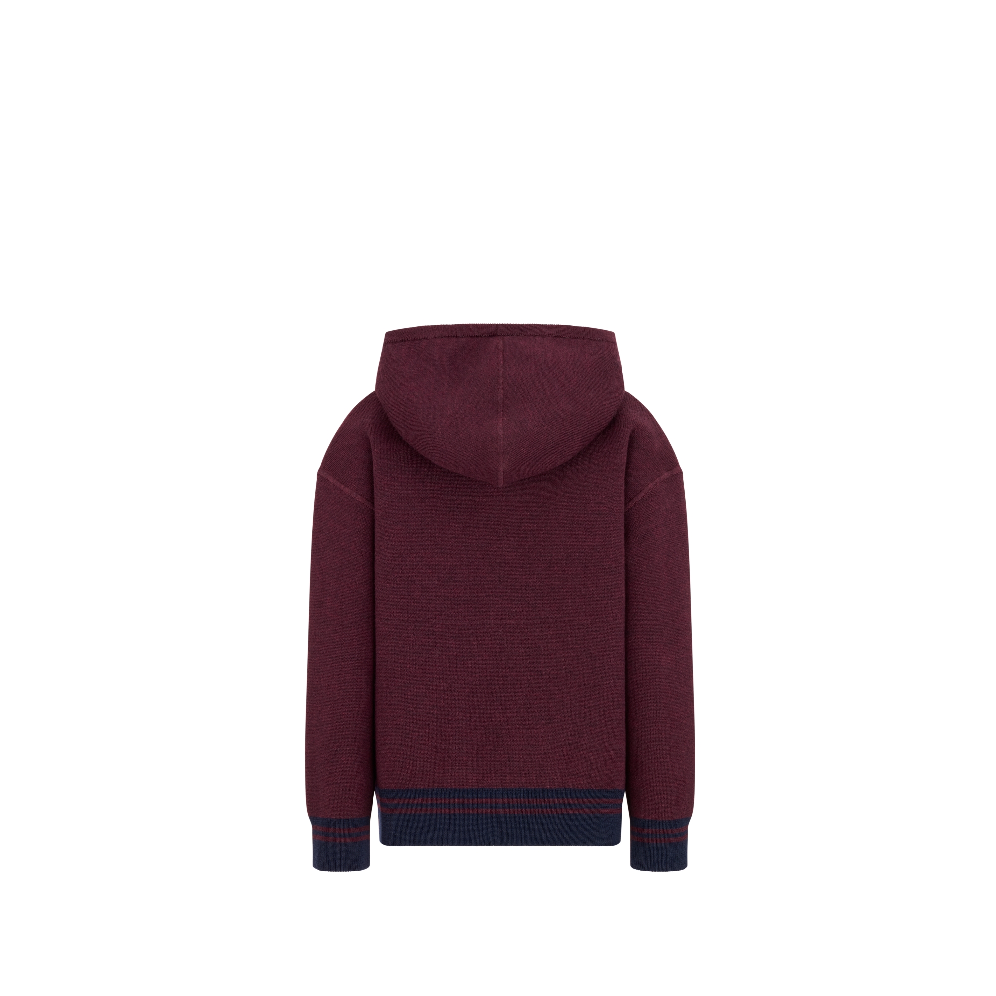 Cardigan réversible zippé à capuche enfant Maille de laine bordeaux et
