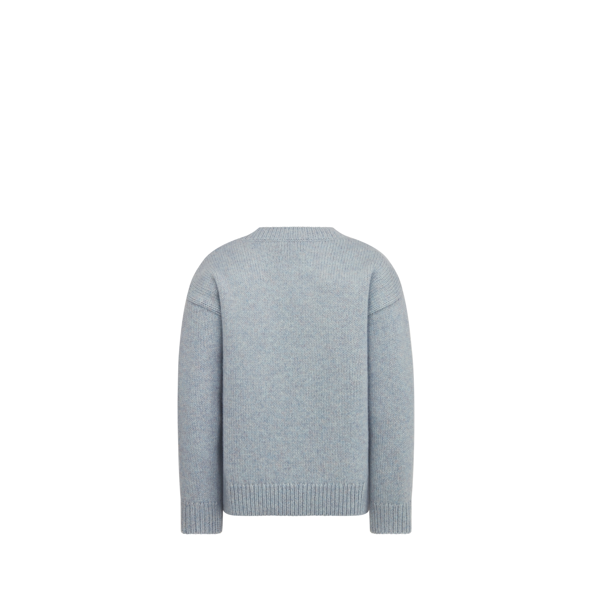 Kids' Sweater Blue and Beige Wool and Cashmere Mouliné Knit E08
