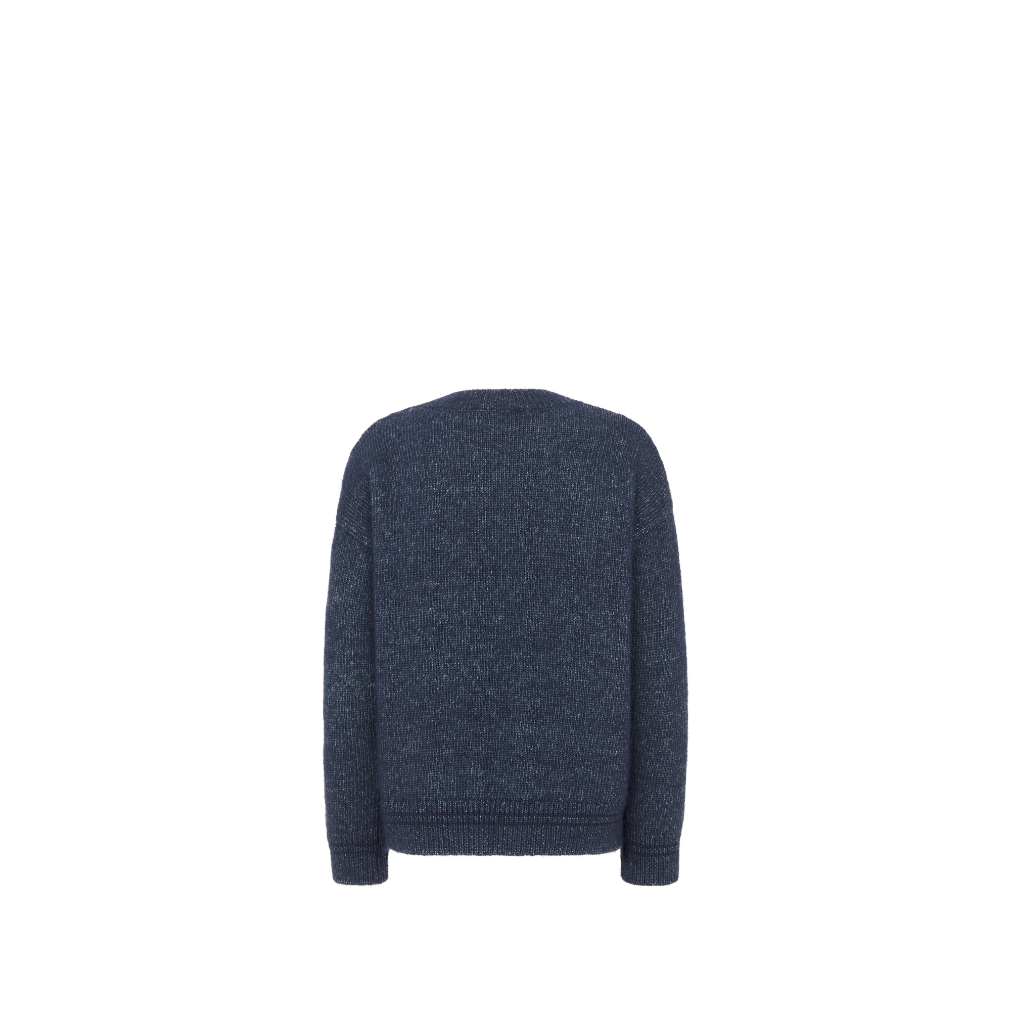 Kids' Sweater Navy Blue Cotton, Wool and Alpaca Mouliné Knit E08