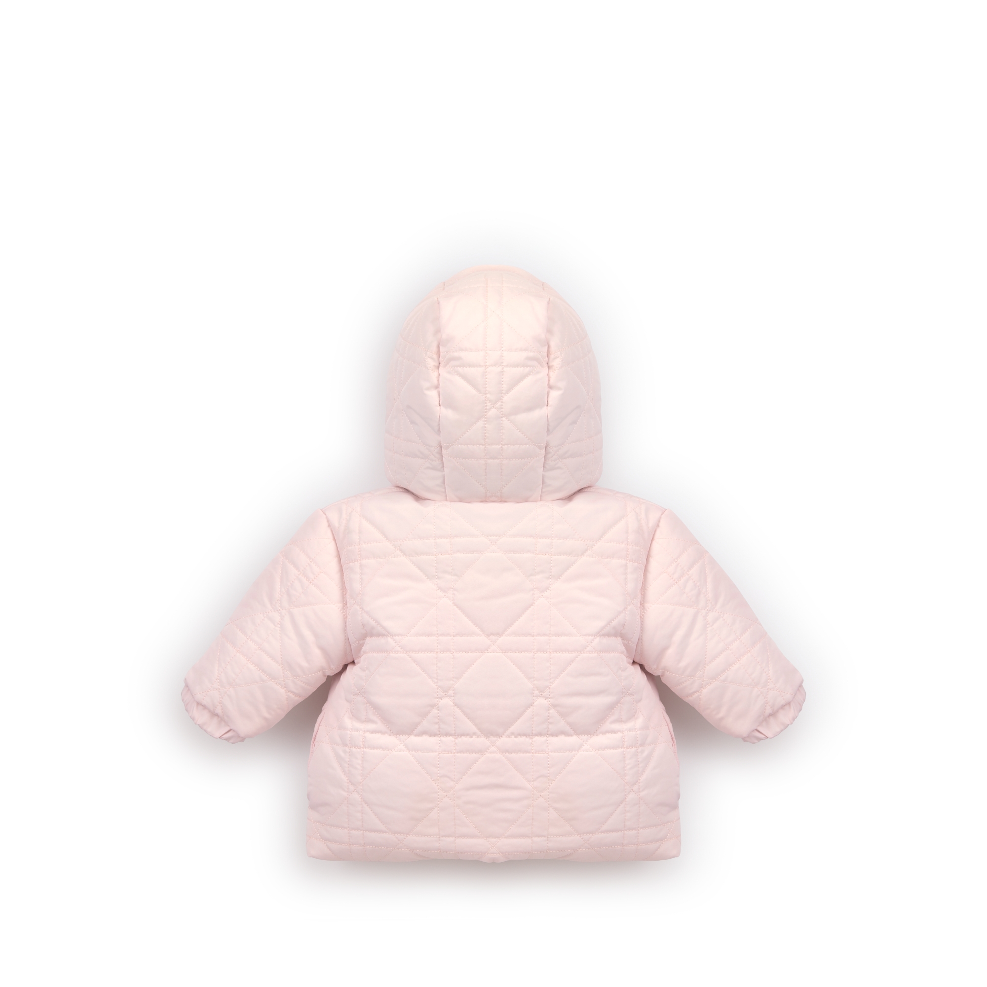 Daunenjacke mit Kapuze für Babys Cannage Funktionsstoff in Pastellrosa E08