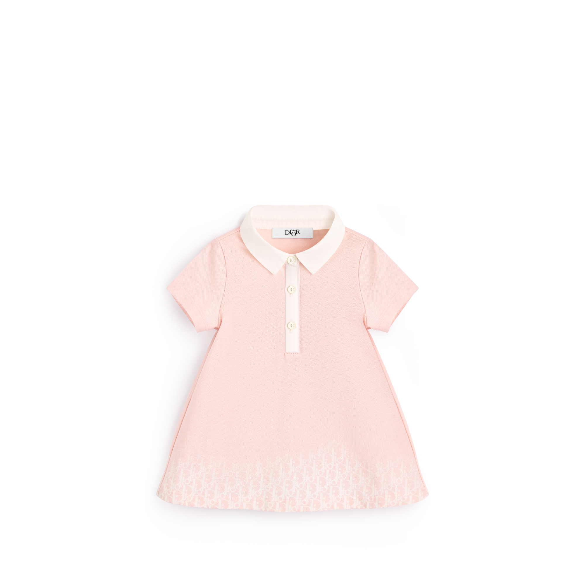 Baby Polo Dress Pale Pink Cotton Piqué E01