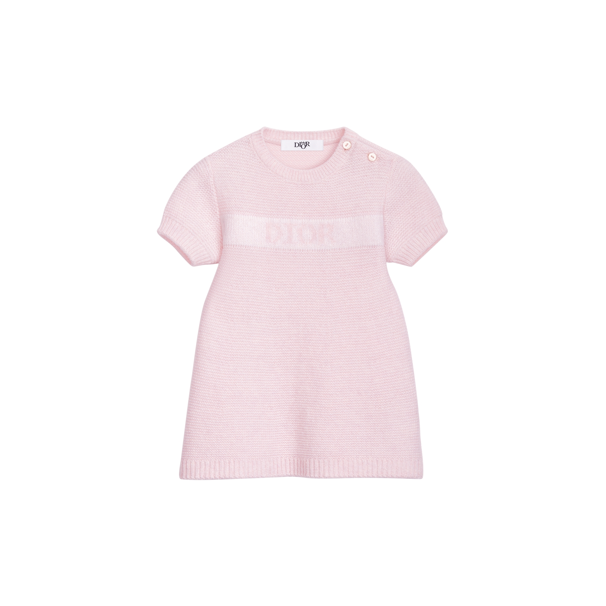 Baby Straight Dress Pale Pink Wool- and Cashmere-Blend Knit E01