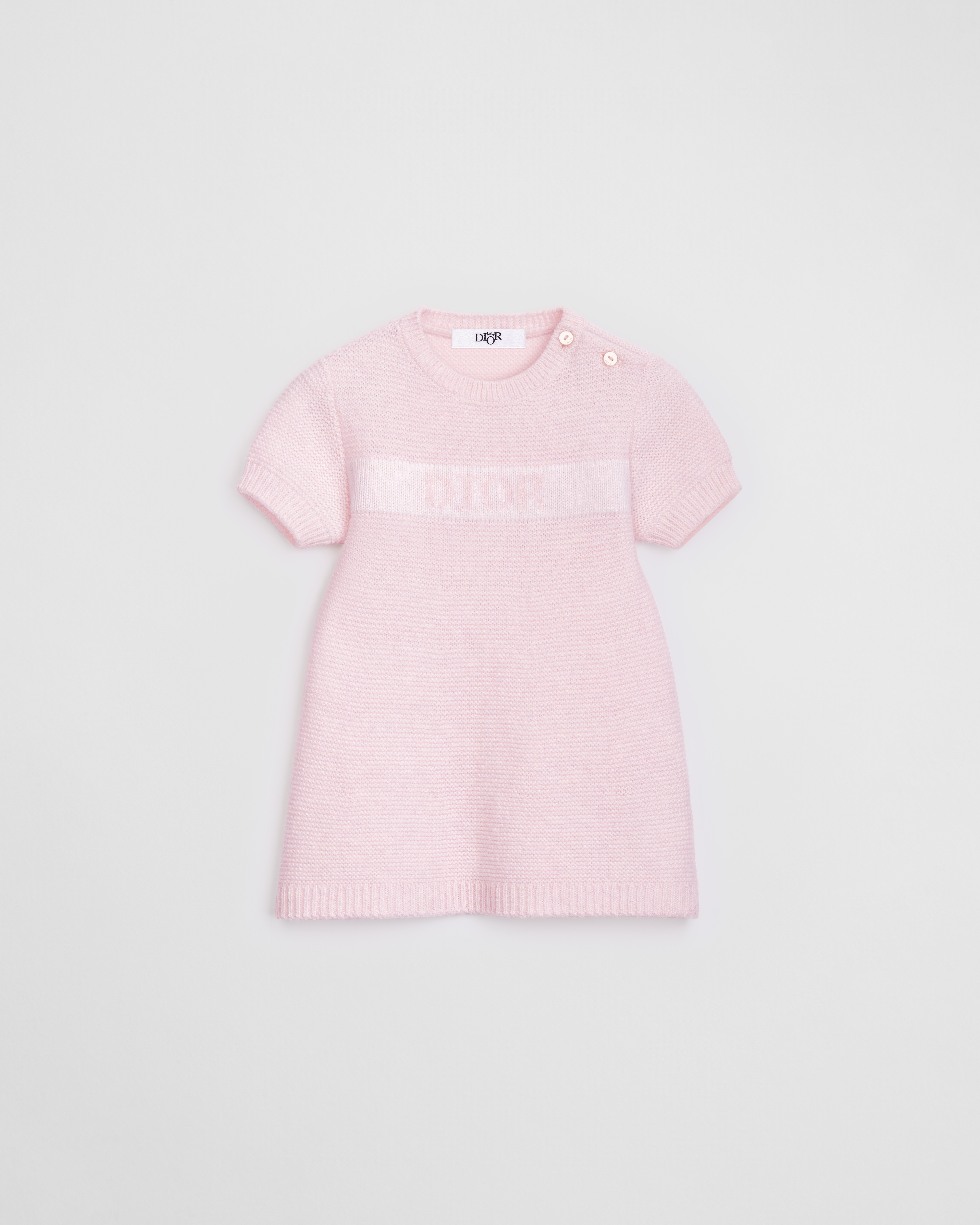 Baby Straight Dress Pale Pink Wool- and Cashmere-Blend Knit E01