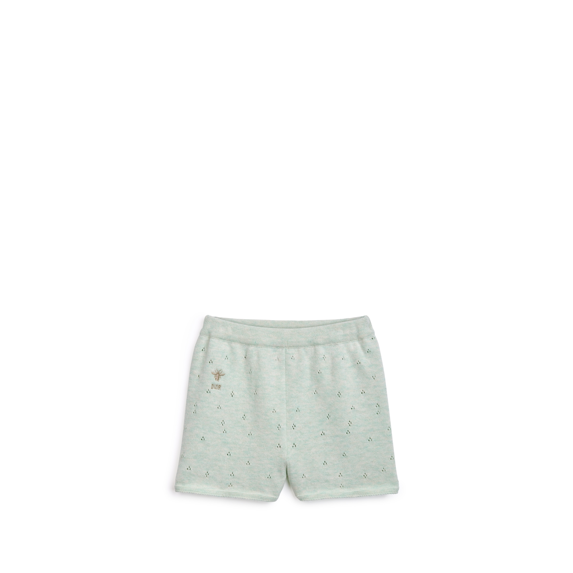 Baby Outfit Light Green Openwork Cotton Mouliné Knit E04