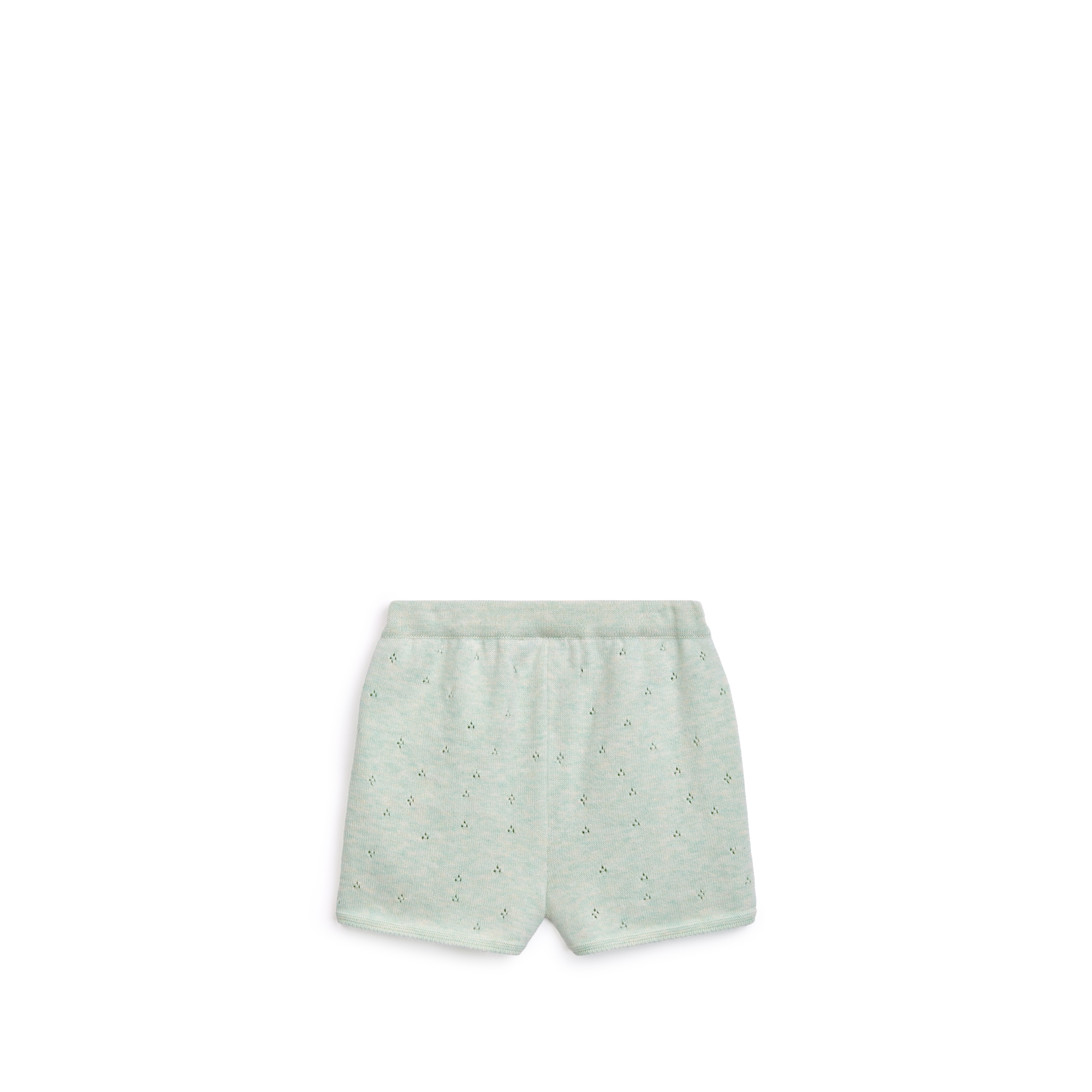 Baby Outfit Light Green Openwork Cotton Mouliné Knit E05